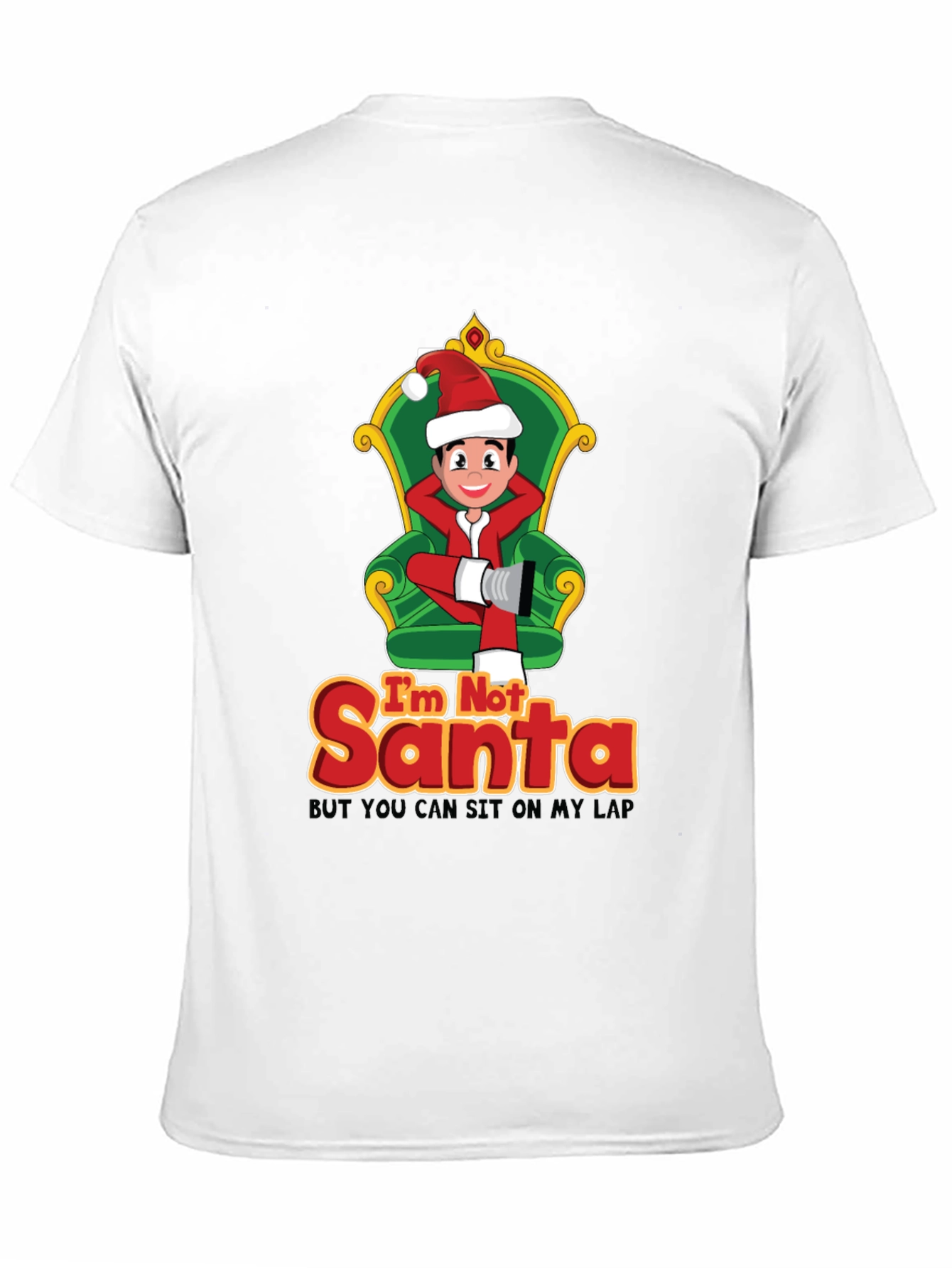 Black Funny Christmas T-Shirt: I'm Not Santa view 11