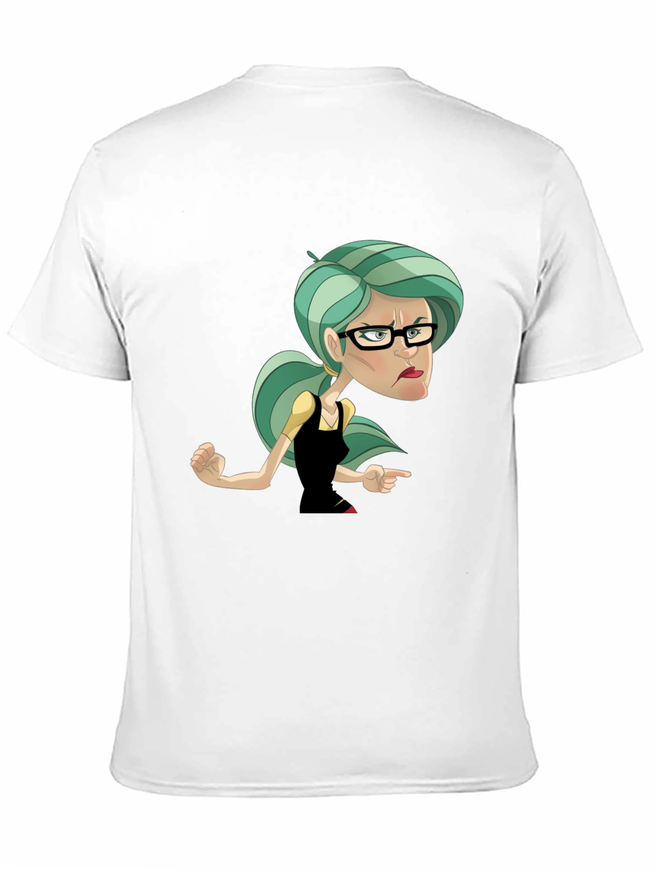 Black Sassy Cartoon Woman Graphic T-Shirt view 11