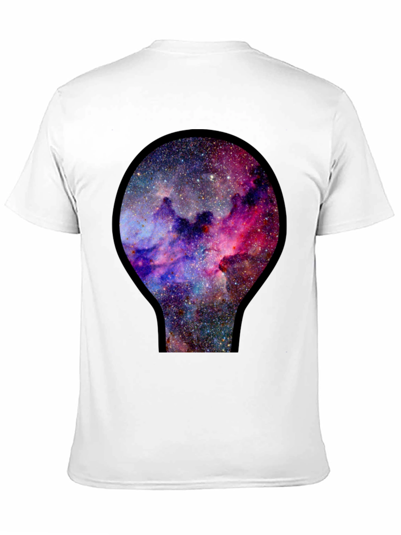 Black Galaxy Nebula Print Black T-Shirt view 11