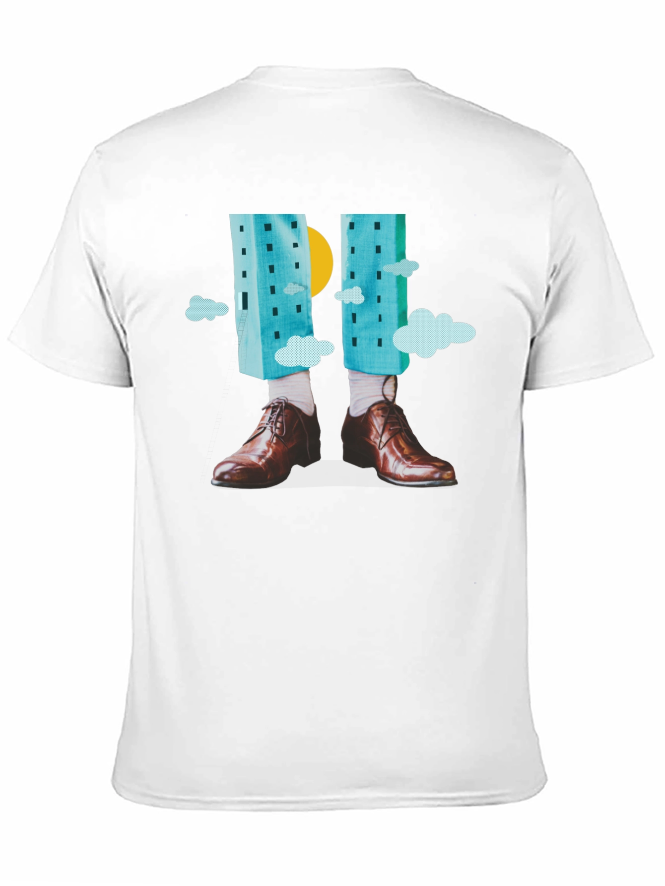 Black Abstract Cityscape Graphic Tee - Modern Art T-Shirt view 11