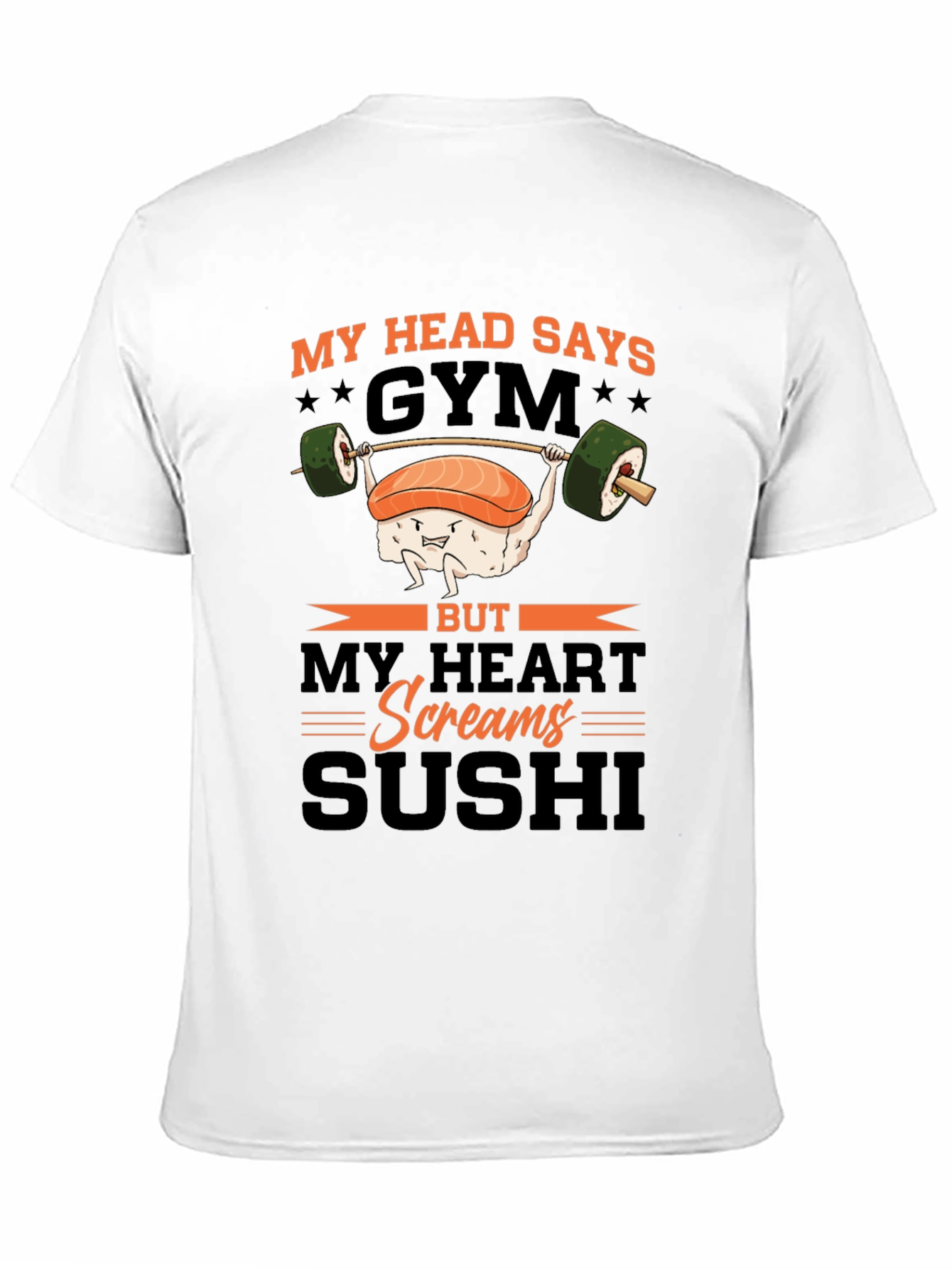 Black Sushi Gym T-Shirt - Humorous Workout Tee view 11