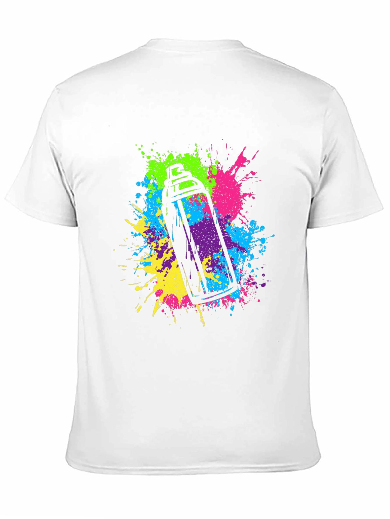 Black Colorful Spray Paint Graphic T-Shirt view 11