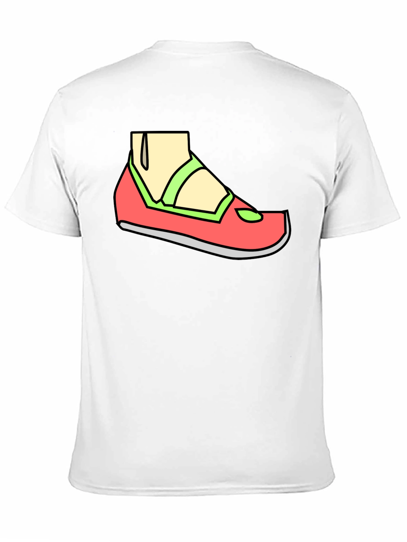 Black Cartoon Shoe T-Shirt - Casual Black Tee view 11