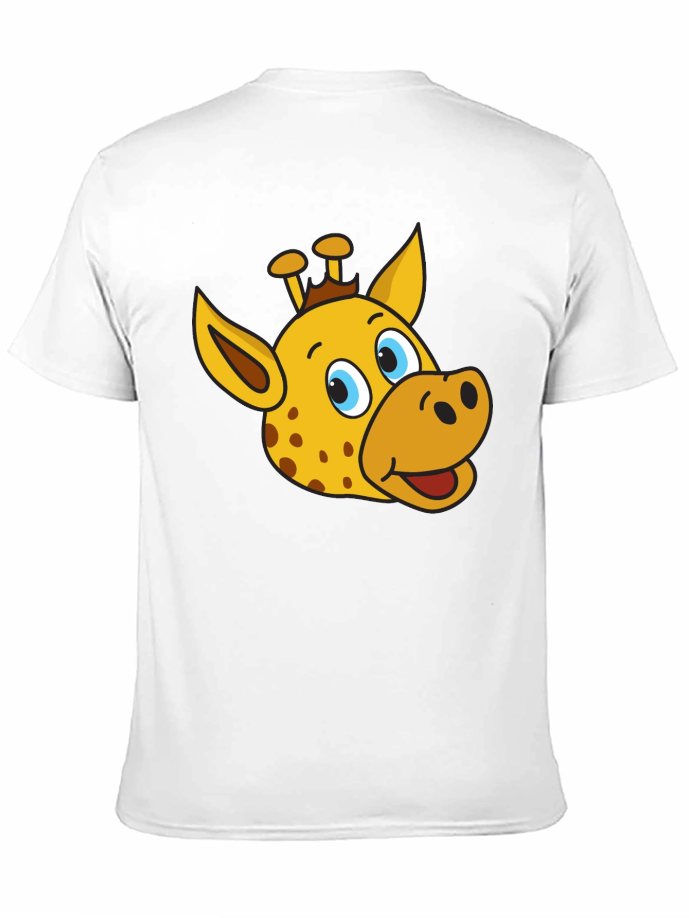 Black Giraffe Cartoon Graphic Tee - Black T-Shirt view 11