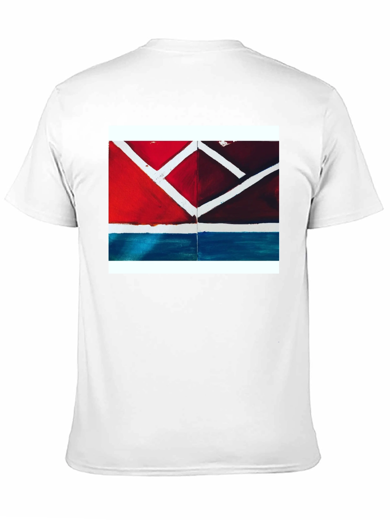 Black Abstract Geometric T-Shirt - Modern Art Tee view 11