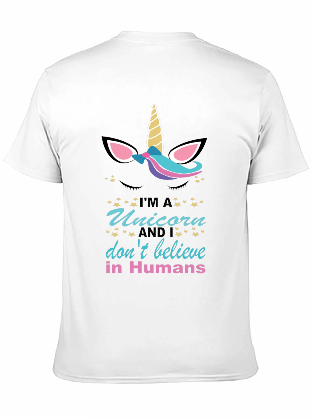 Black Unicorn Graphic T-Shirt: I Don't Believe in Humans view 11