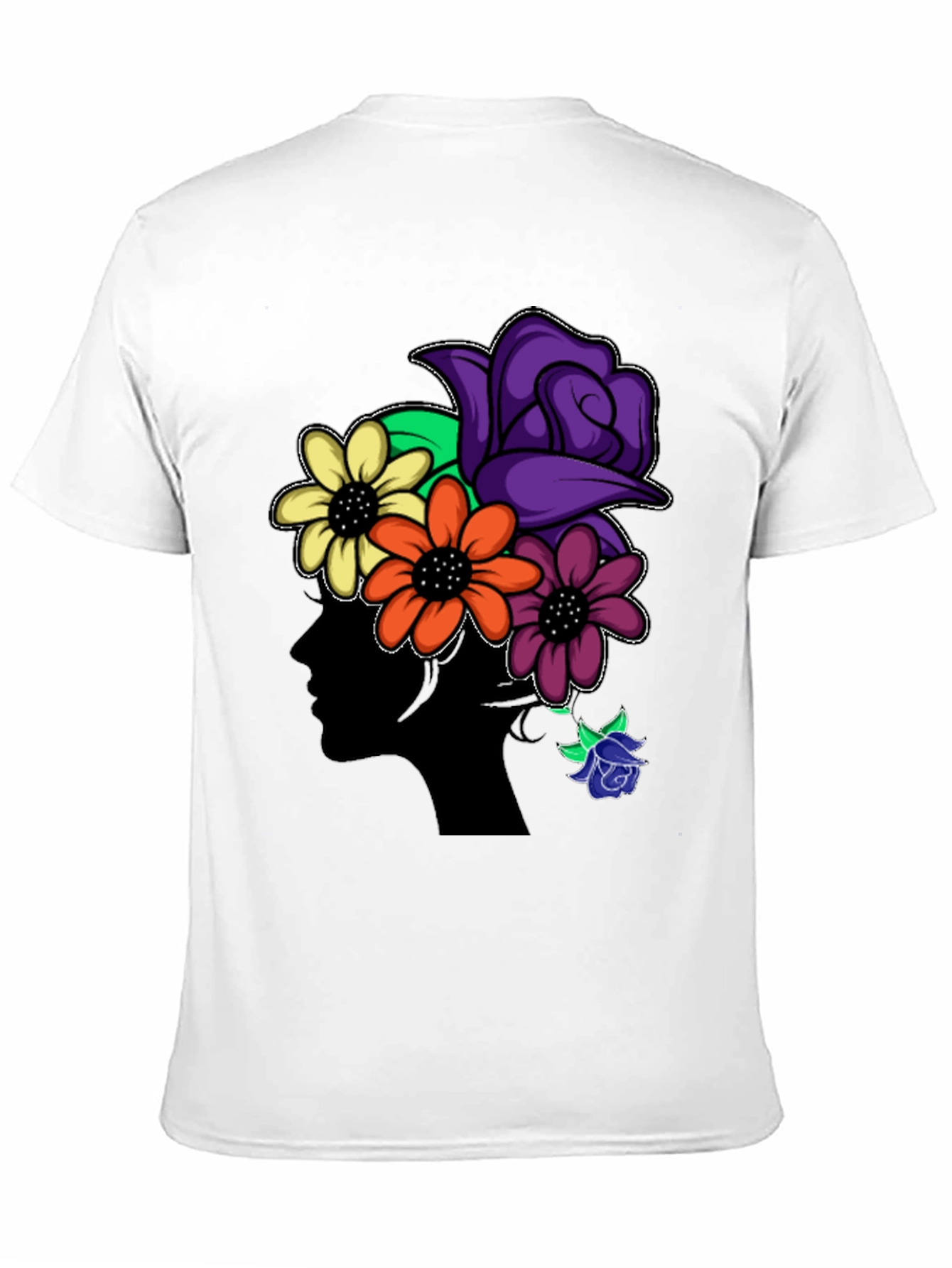 Black Floral Silhouette Black T-Shirt view 11
