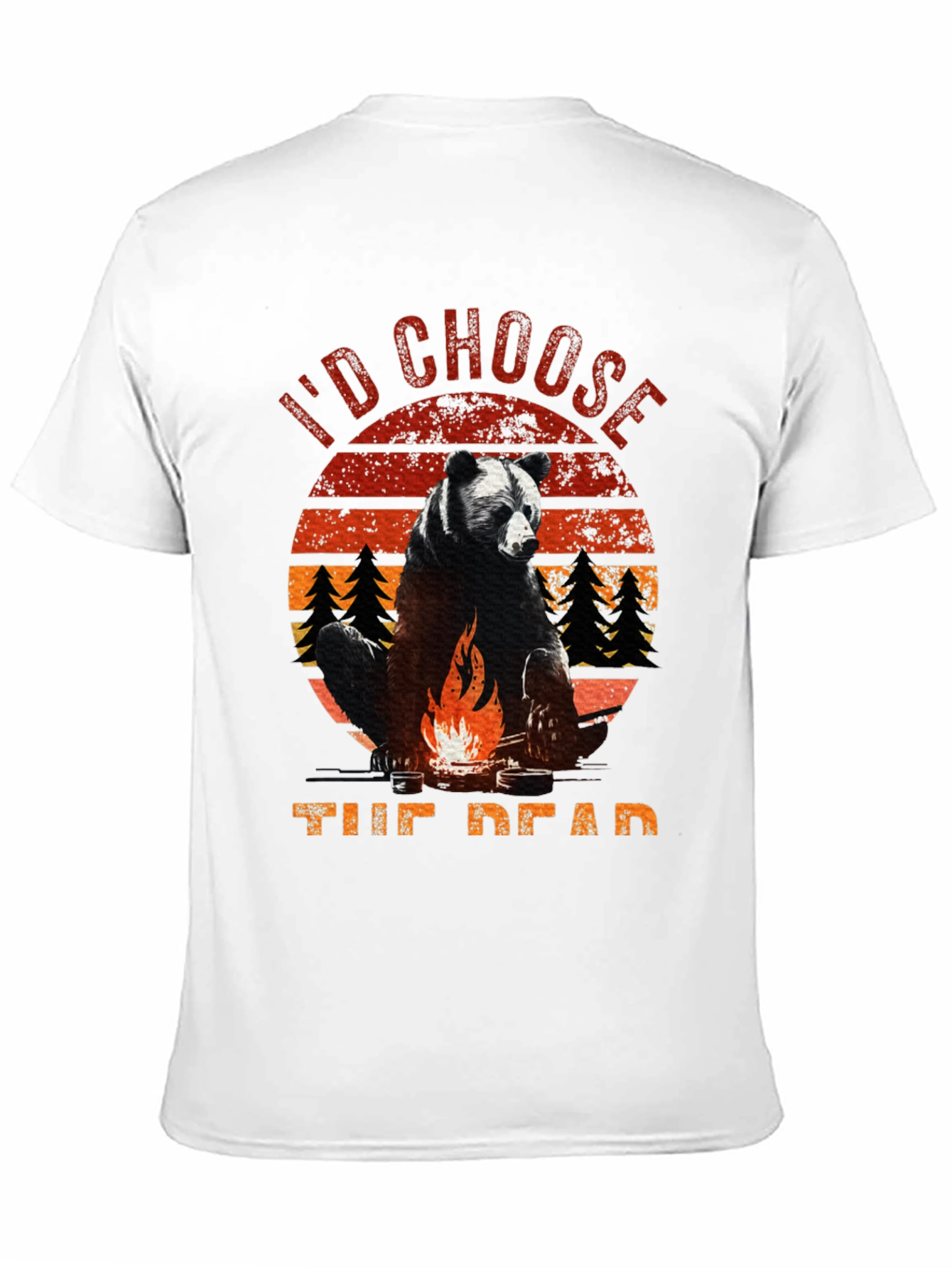 Black I'd Choose the Dead Bear Campfire T-Shirt view 11