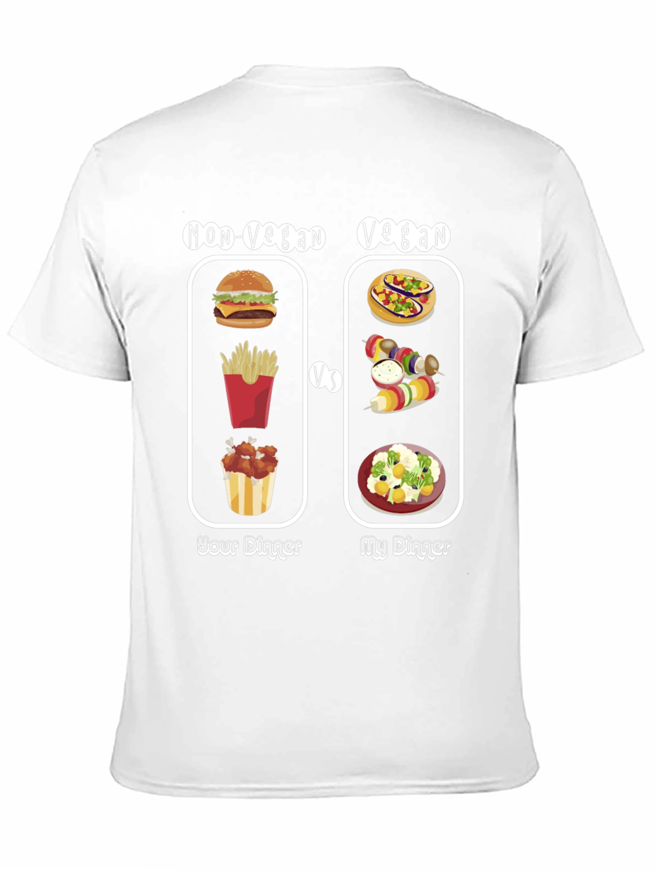 Black Vegan vs Non-Vegan Dinner T-Shirt view 11