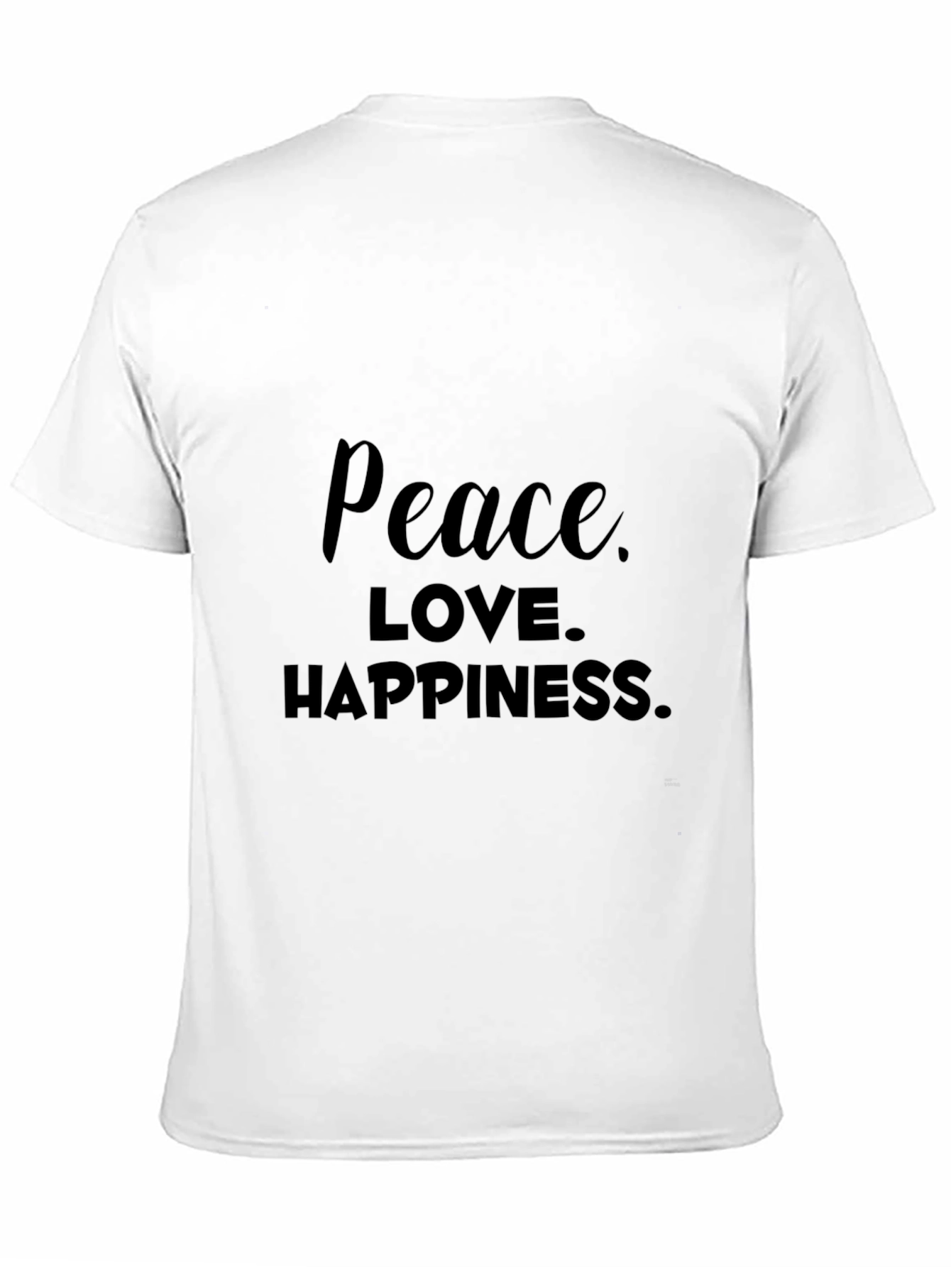 Black Peace Love Happiness Black Graphic Tee view 11