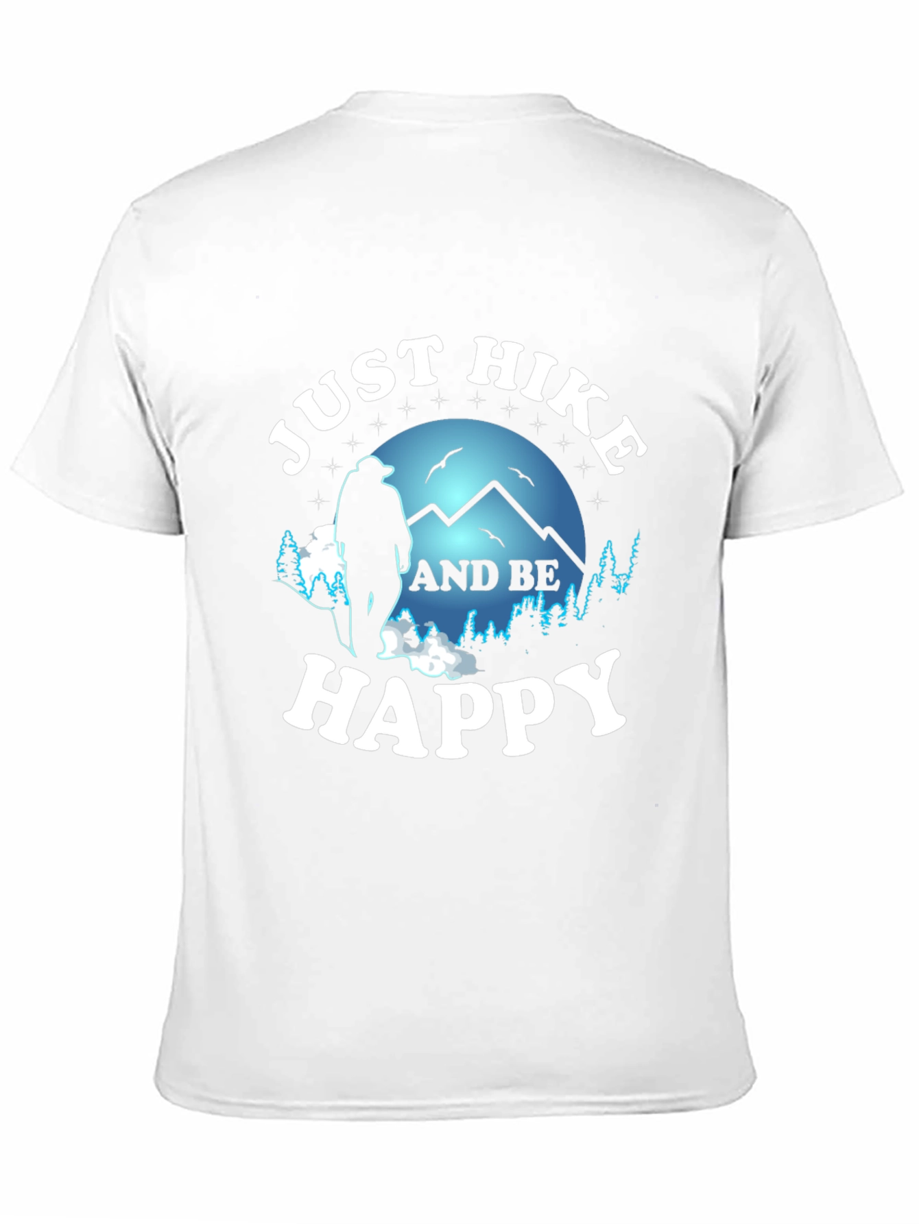 Black Just Hike and Be Happy Graphic T-Shirt view 11