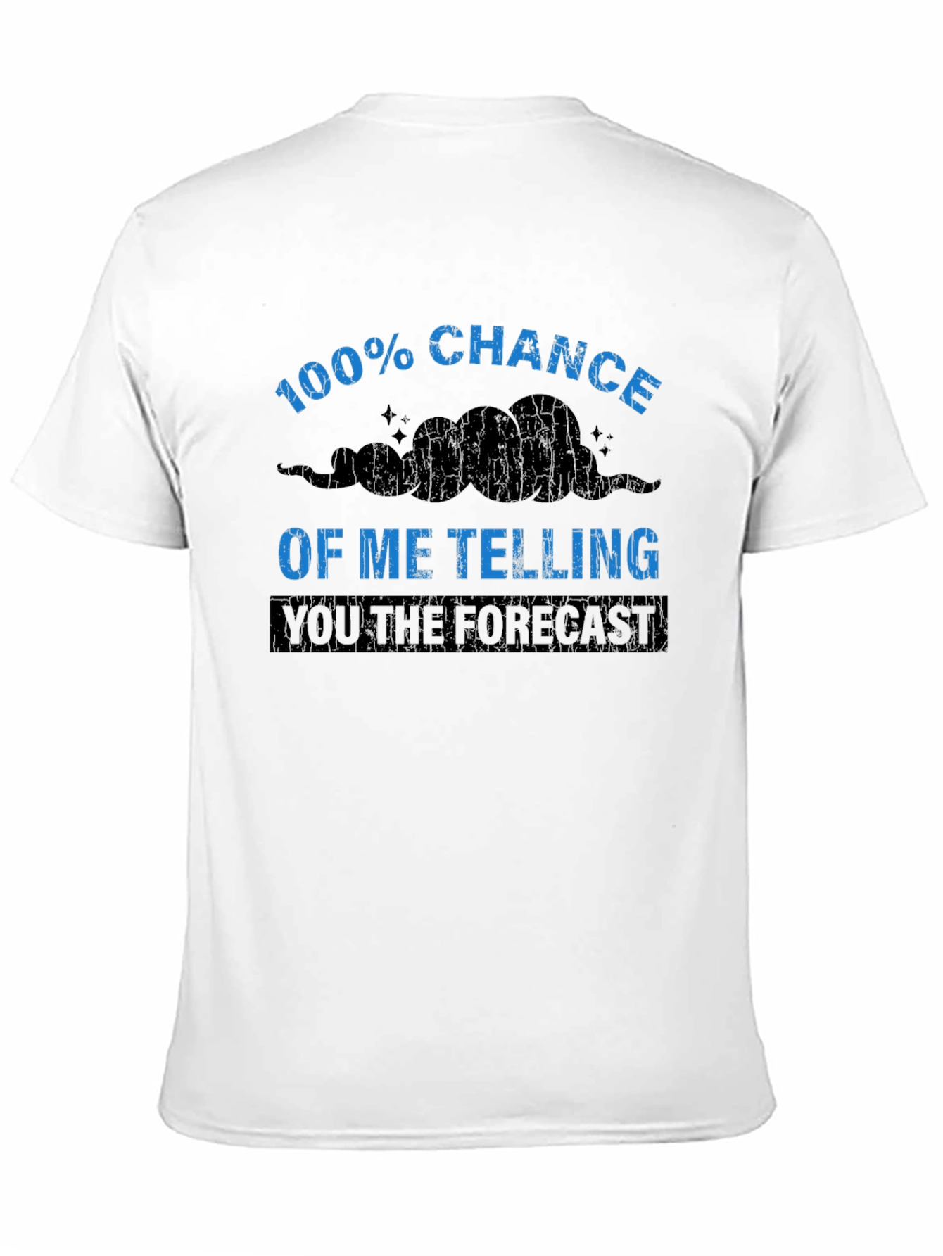 Black Funny Weather Forecast Men's Black T-Shirt view 11