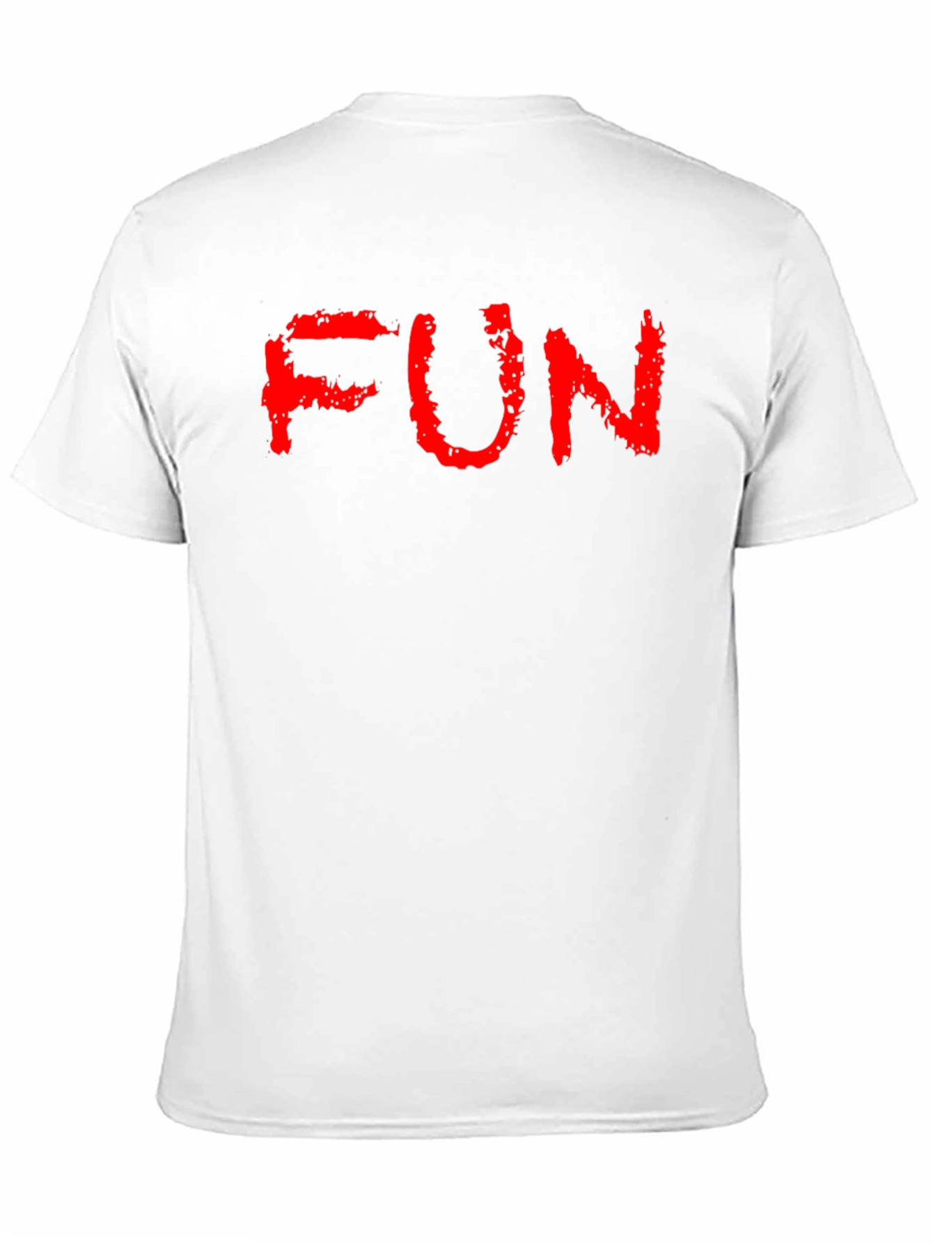 Black FUN Red Text Black Cotton T-Shirt view 11