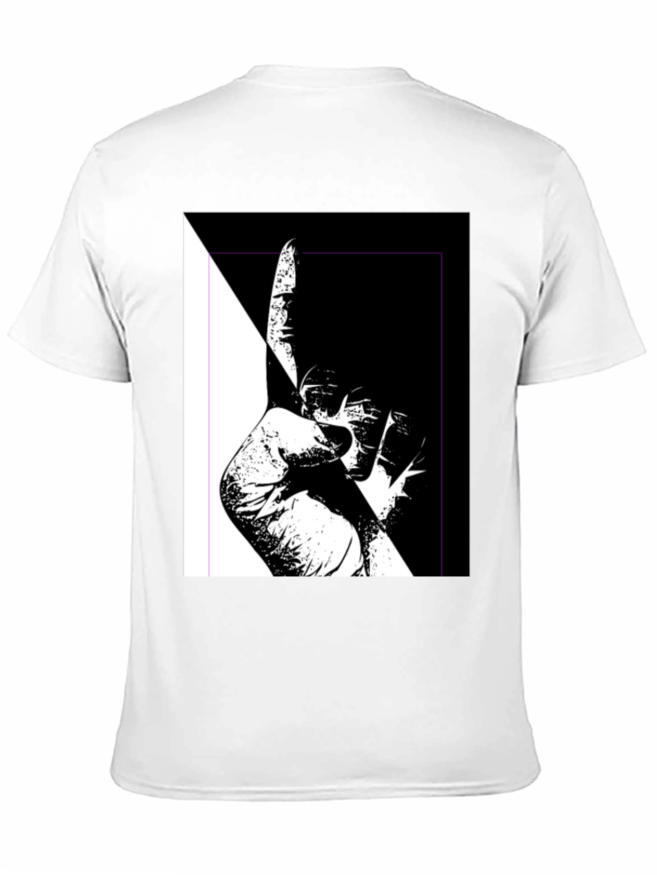 Black Unique Black & White Graphic Tee view 11