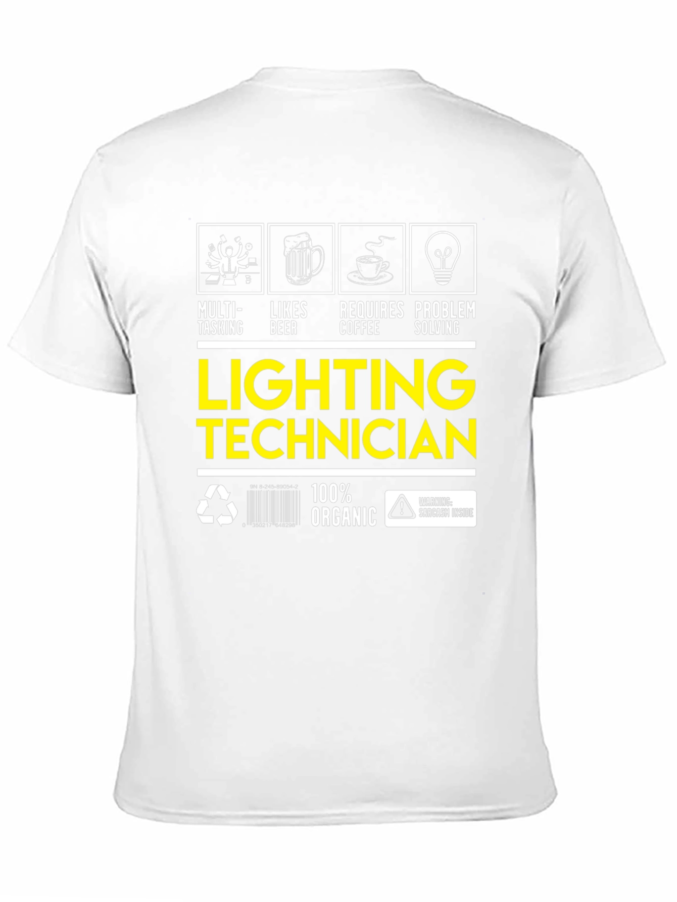 Black Lighting Technician T-Shirt: Multi-Tasking, Likes Beer view 11