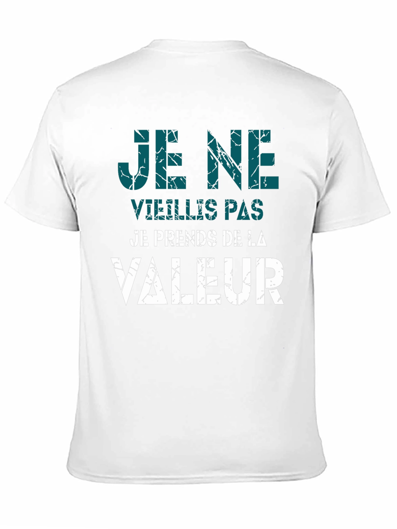 Black Humorous 'I Don't Age' French Slogan Black T-Shirt view 11