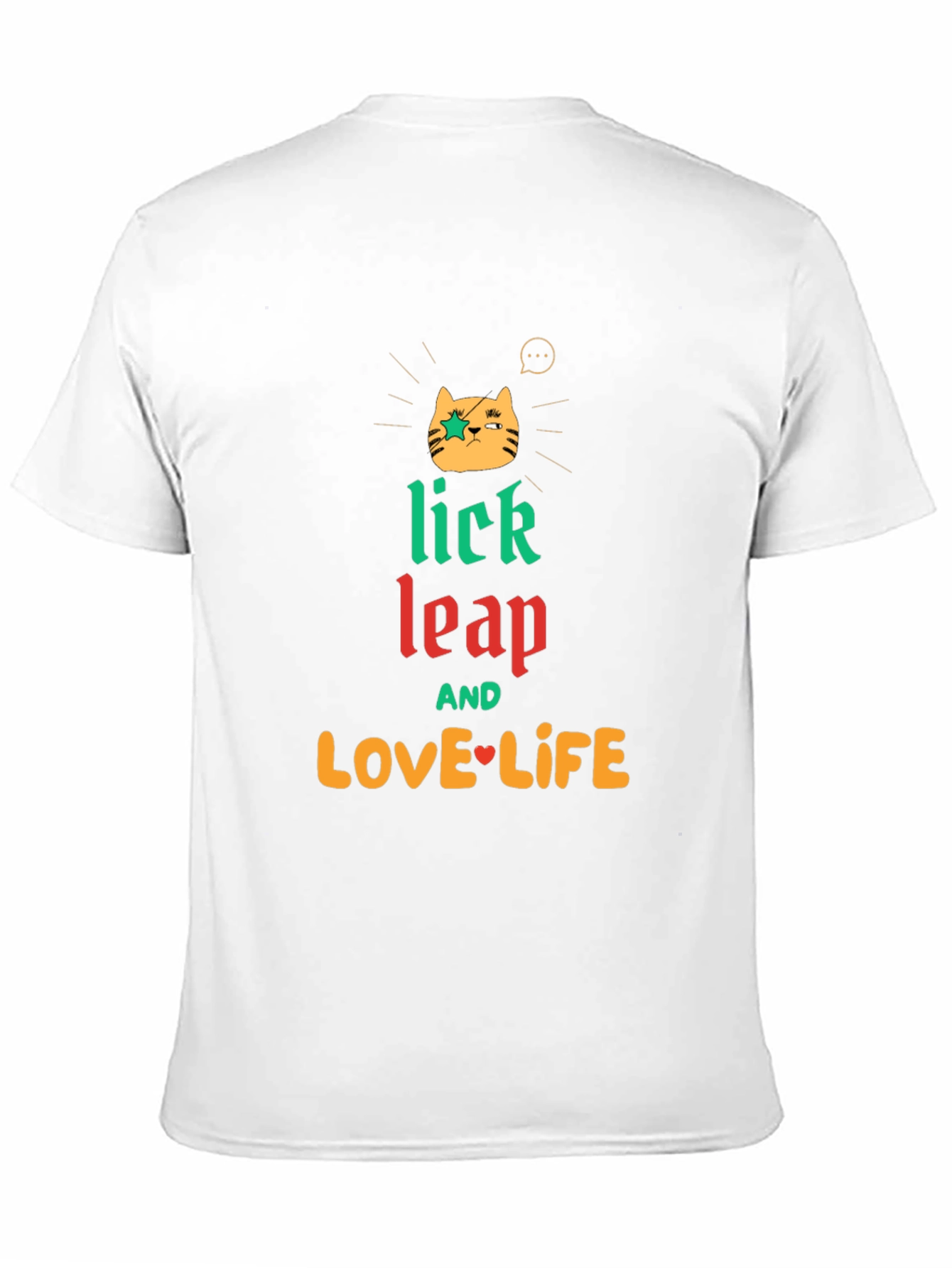 Black Lick Leap Love Life Cat Graphic Tee - Black view 11