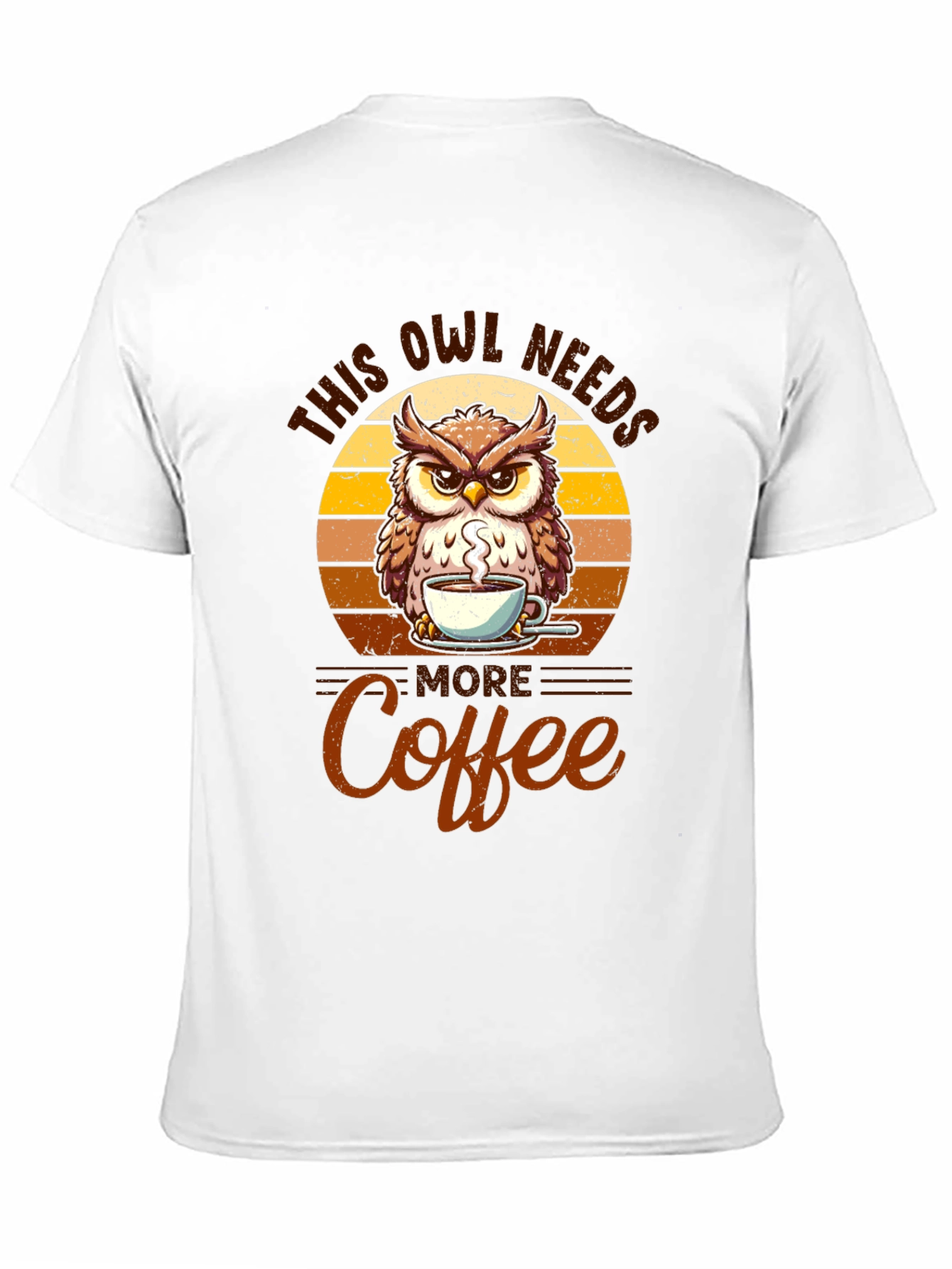 Black Owl Needs More Coffee Black T-Shirt view 11