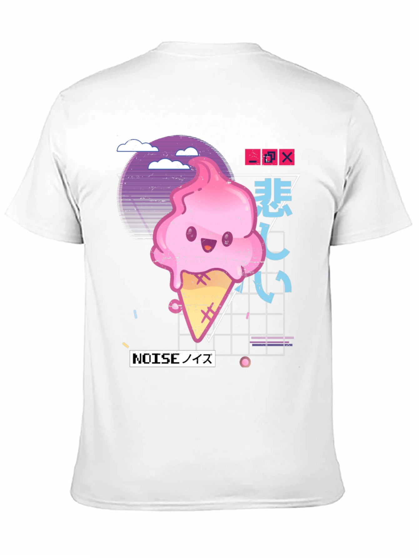 Black Kawaii Ice Cream Cone Graphic Tee view 11