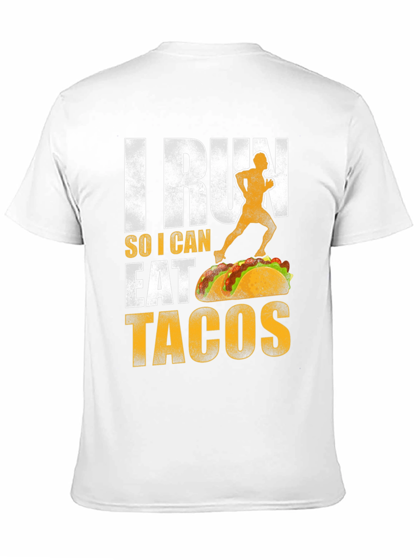 Black I Run So I Can Eat Tacos Graphic Tee view 11