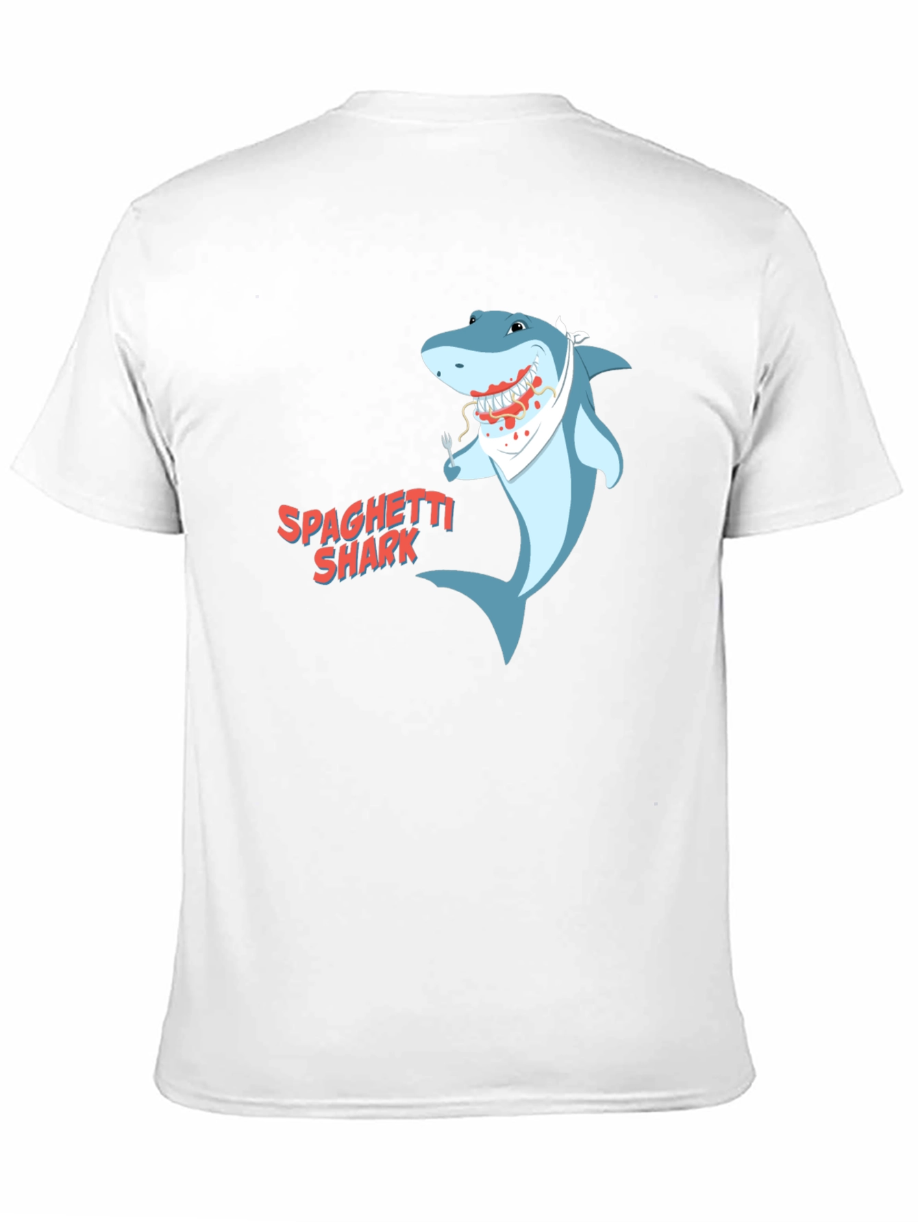 Black Spaghetti Shark Graphic Tee - Funny Cartoon Shirt view 11