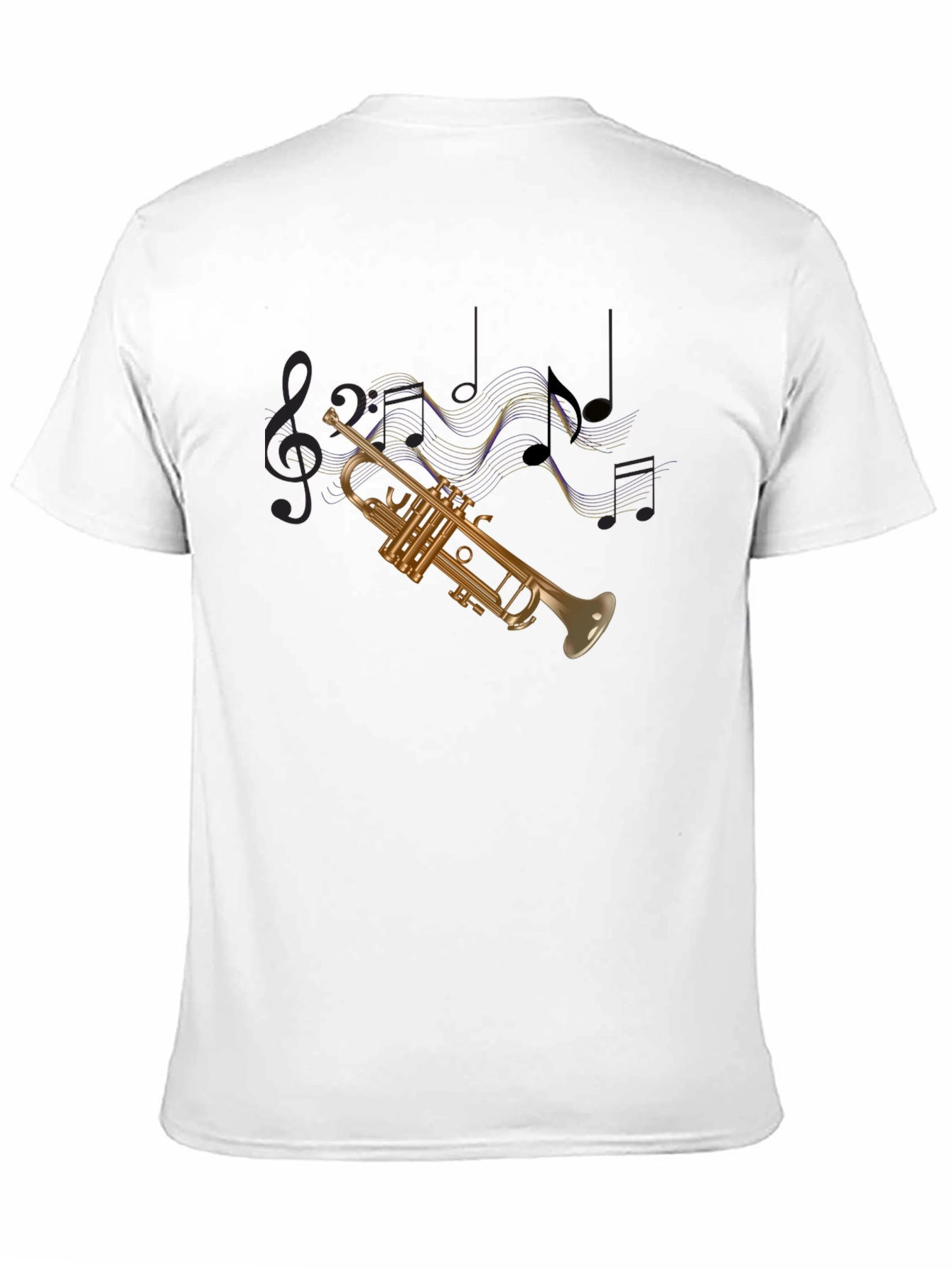 Black Trumpet & Music Note Graphic Tee view 11