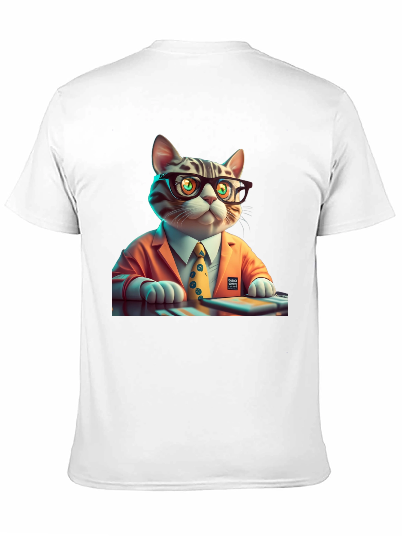 Black Cool Cat Businessman Graphic Tee view 11