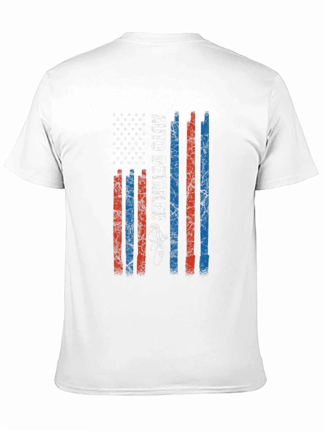 Black Auto Detailer US Flag T-Shirt view 11
