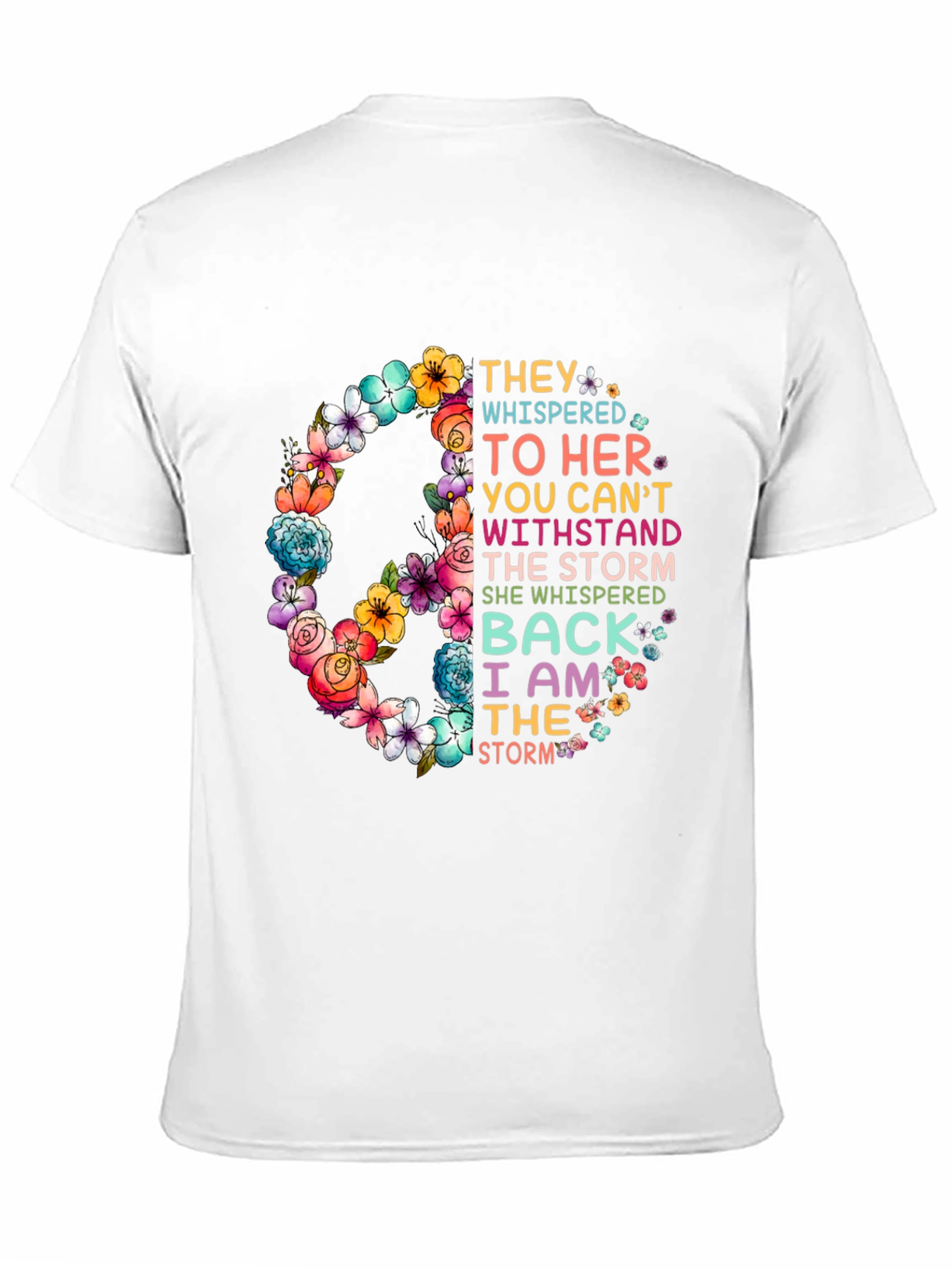 Black Floral Peace Sign T-Shirt - They Whispered Back view 11