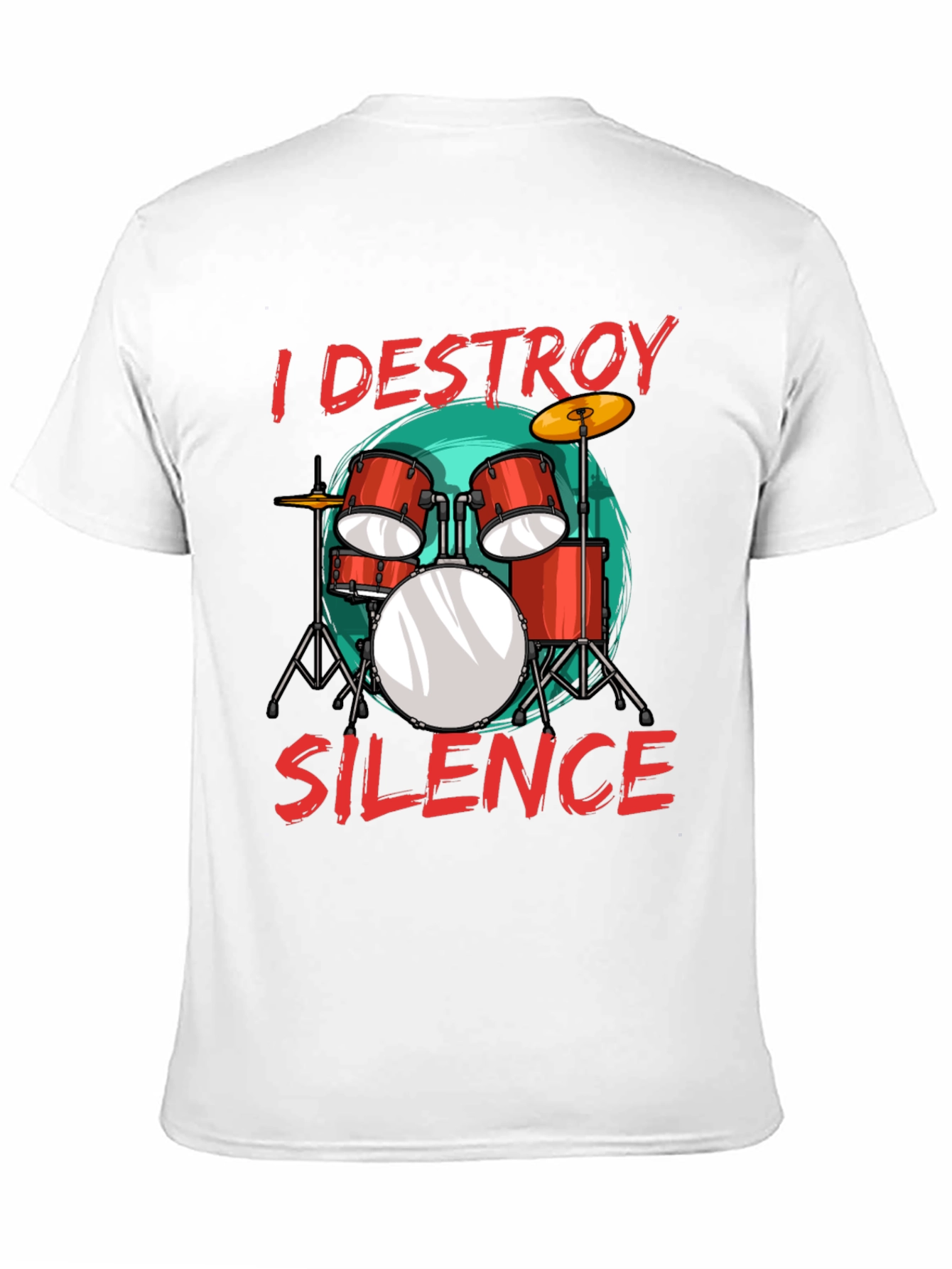 Black I Destroy Silence Drummer T-Shirt Music Lover Tee view 11