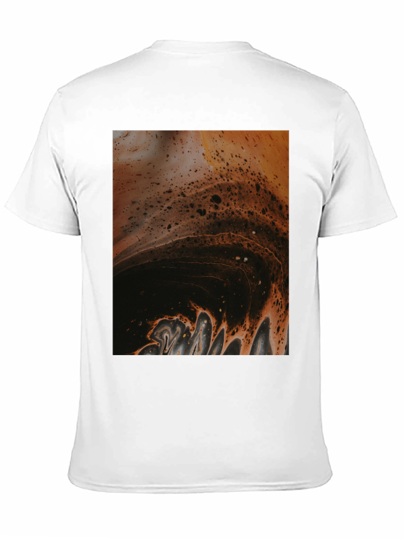 Black Abstract Fluid Art Print Black T-Shirt view 11