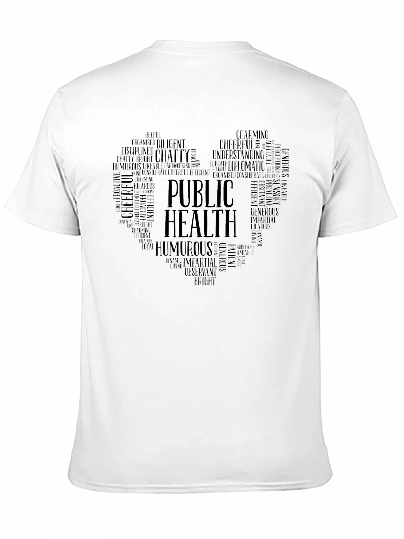 Black Public Health Word Art Graphic T-Shirt view 11