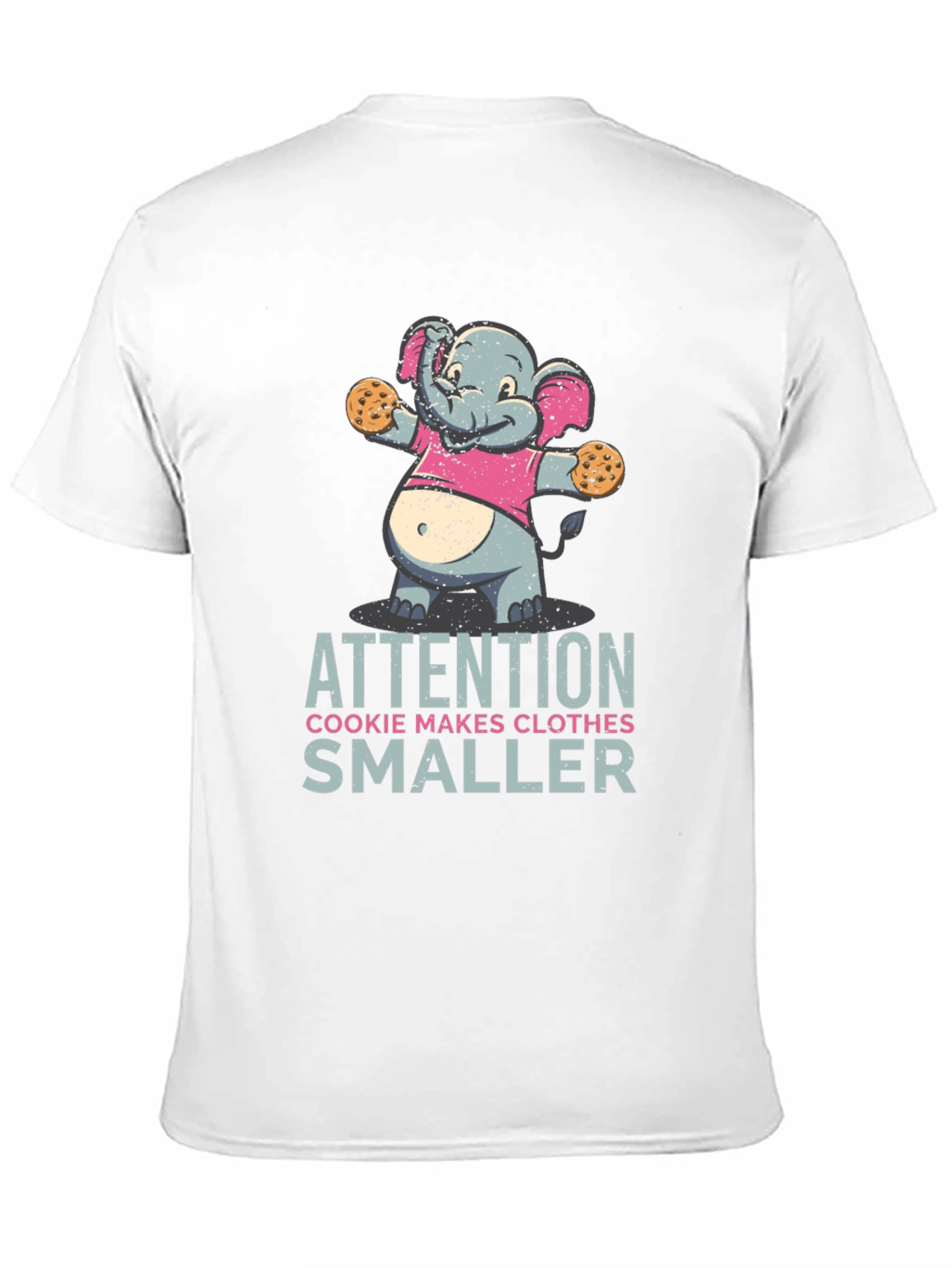 Black Cookie Monster Elephant T-Shirt Funny Graphic Tee view 11