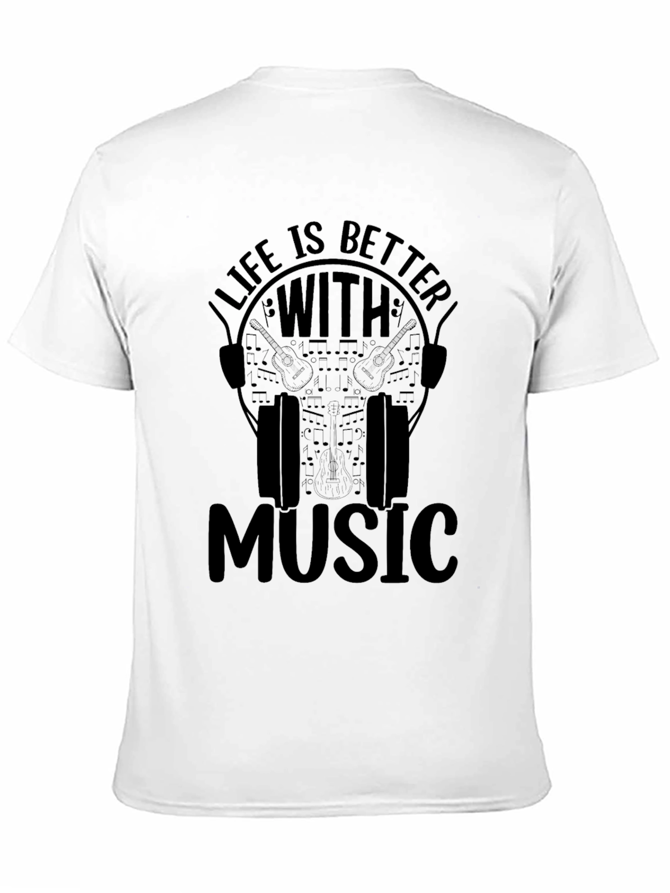 Black Life is Better With Music Graphic T-Shirt view 11