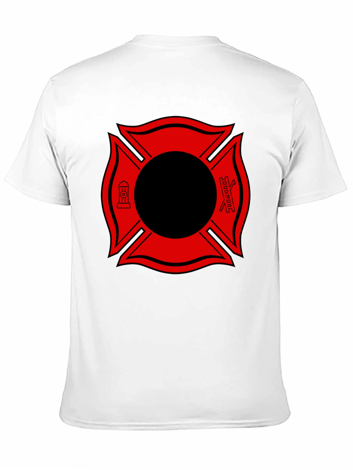Black Firefighter Maltese Cross Graphic Tee view 11