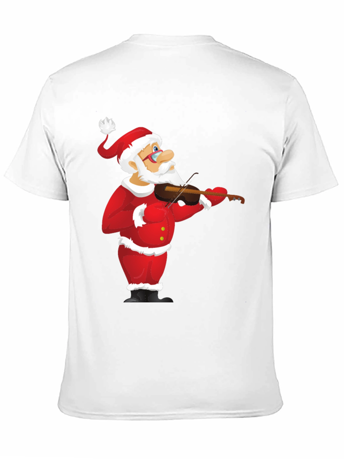 Black Santa Claus Violinist Black T-Shirt view 11