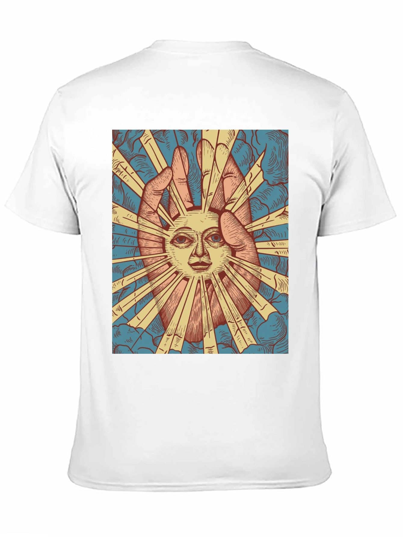 Black Mystic Sun Graphic Tee - Unique Hand Drawn Design view 11