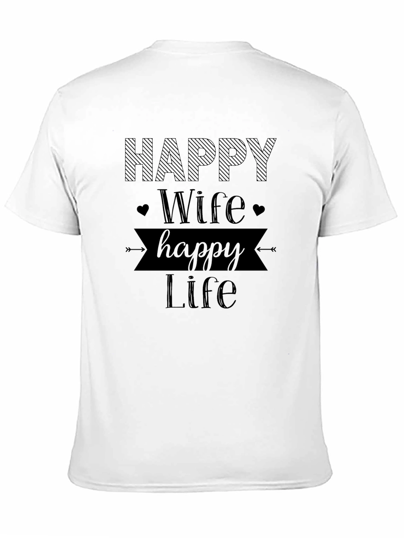 Black Happy Wife Happy Life Graphic Tee view 11