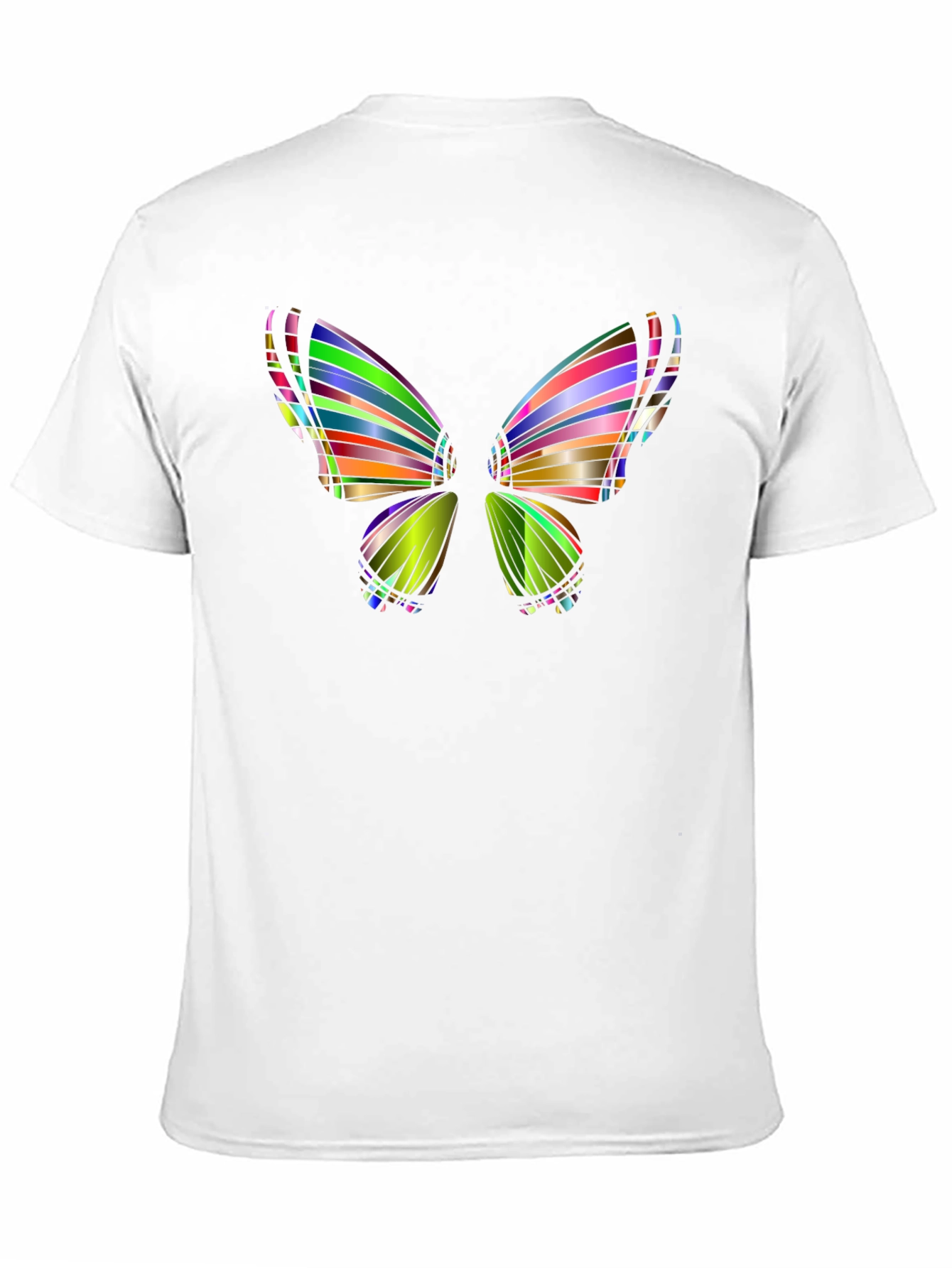 Black Colorful Butterfly Graphic Black T-Shirt view 11
