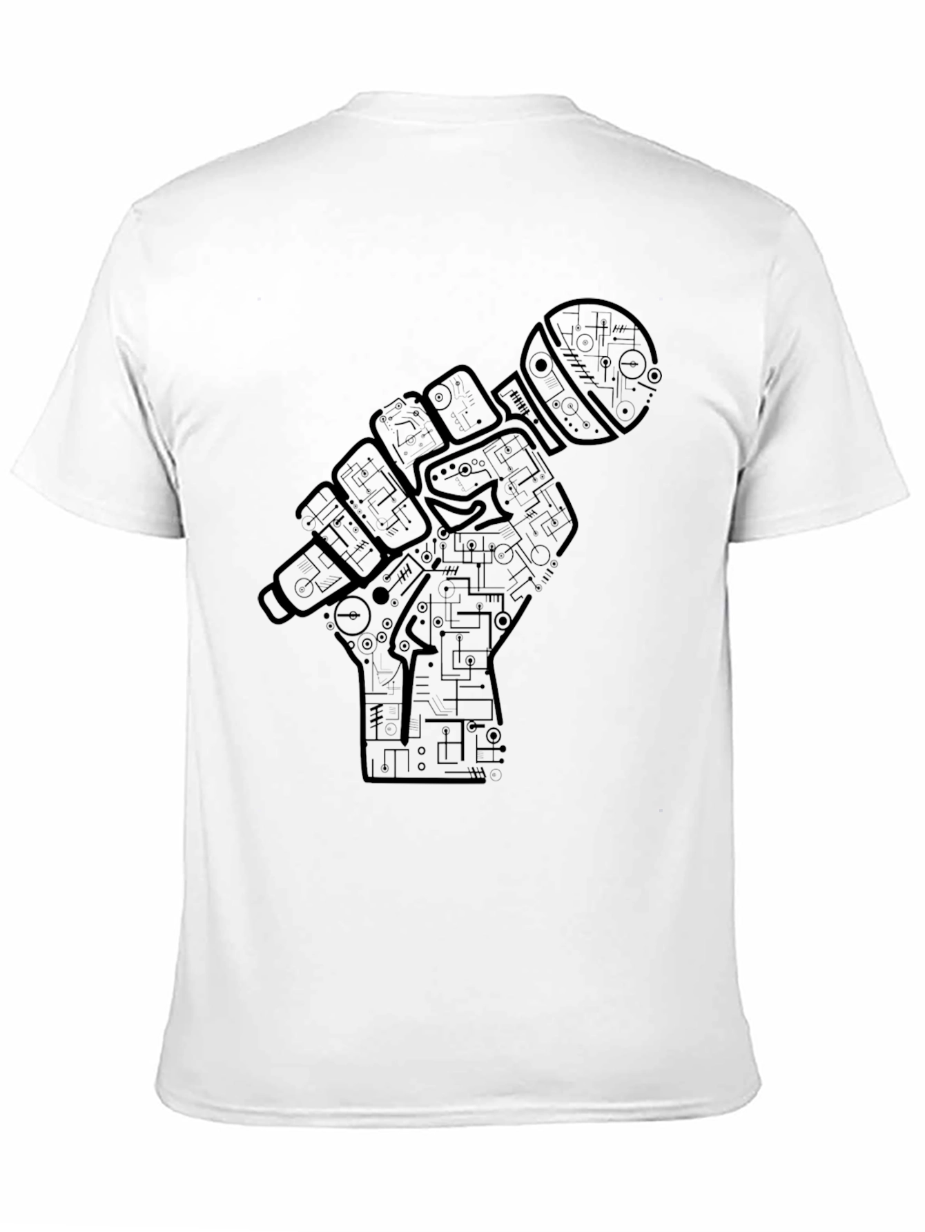 Black Microphone Hand Graphic Black Tee view 11