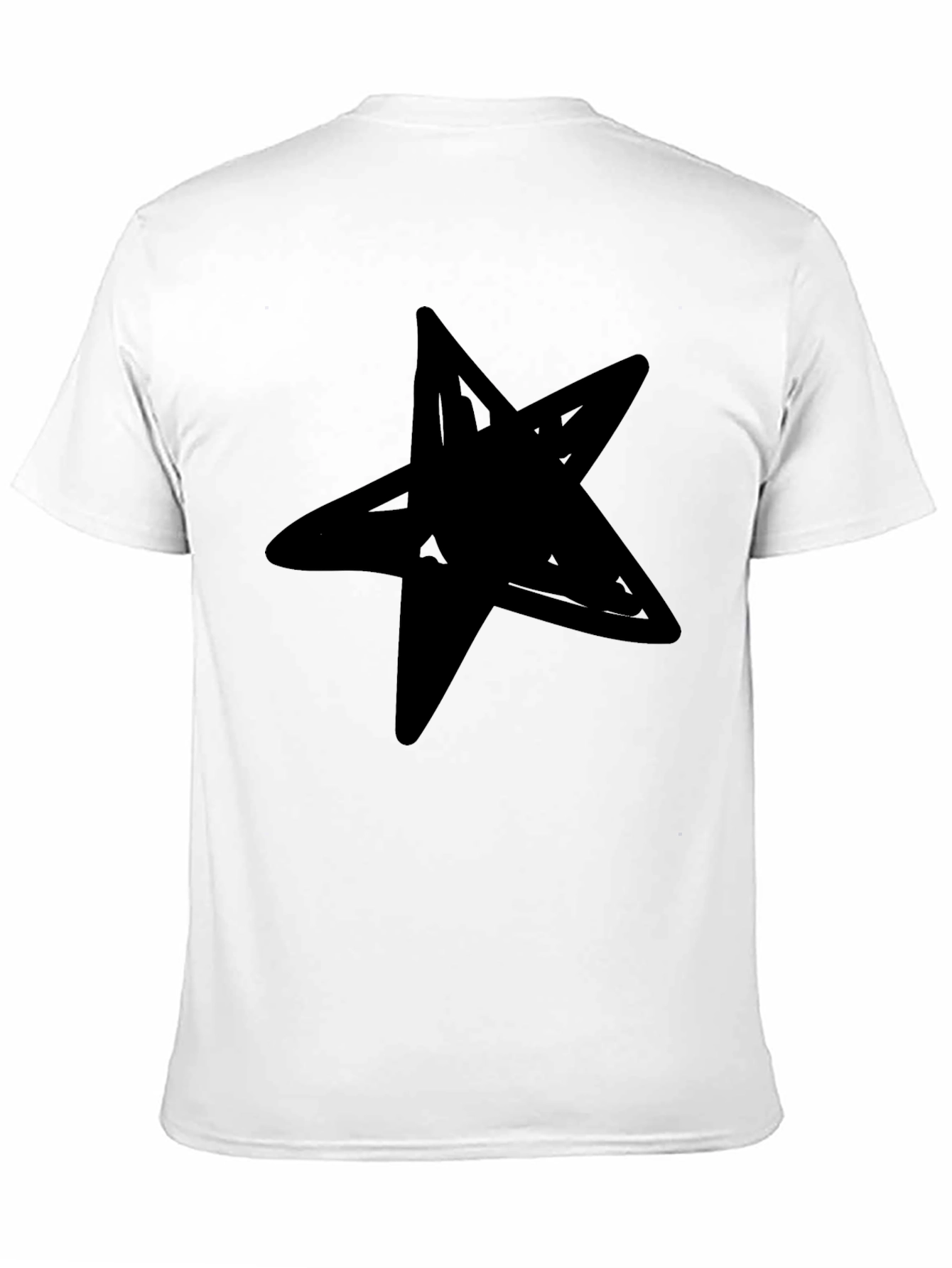 Black Black T-Shirt with Bold Star Graphic view 11