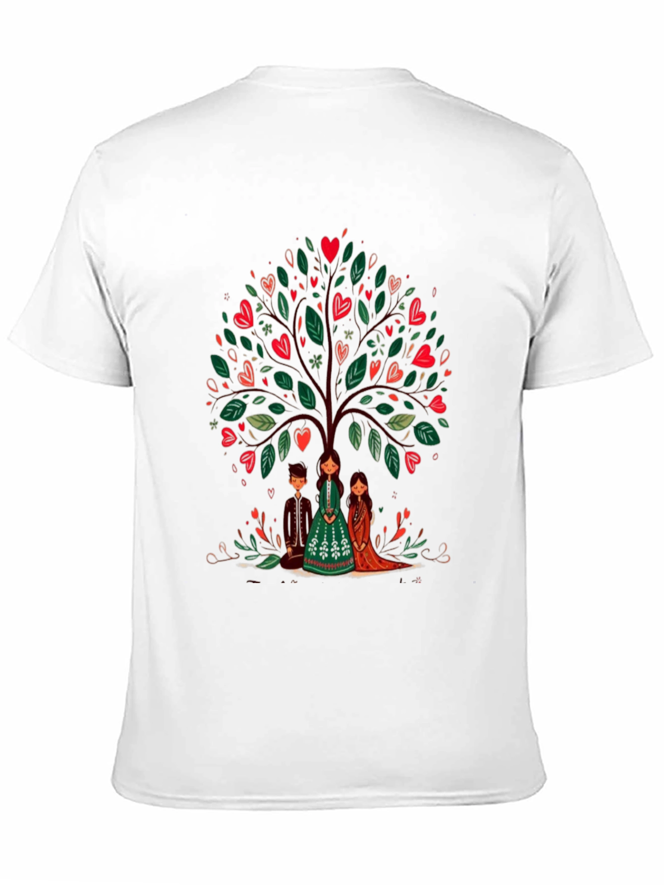 Black Heart Tree Graphic Tee - Whimsical Design view 11
