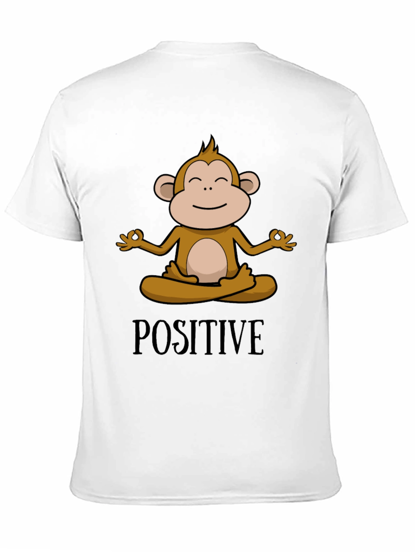 Black Positive Monkey Meditation Graphic Tee view 11