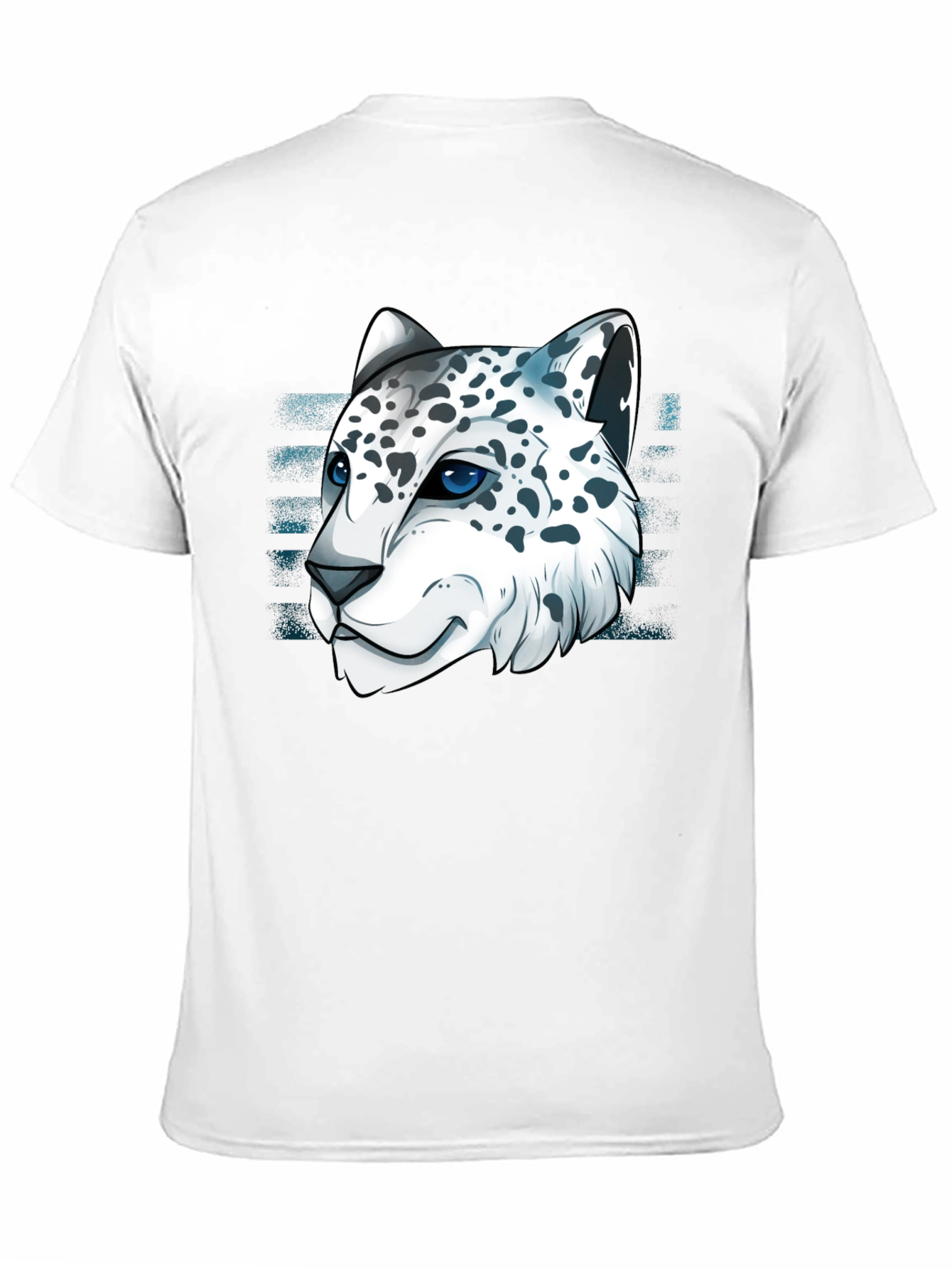 Black Snow Leopard Graphic Tee - Cool Cat Design view 11