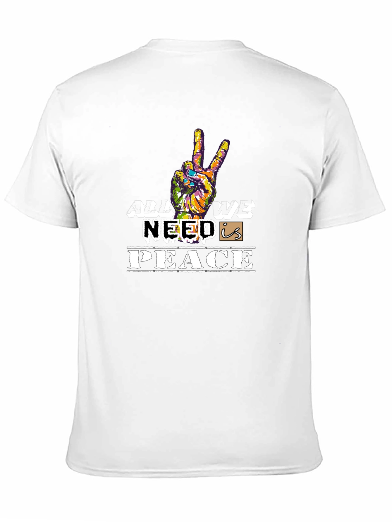 Black All We Need Is Peace Graphic T-Shirt view 11