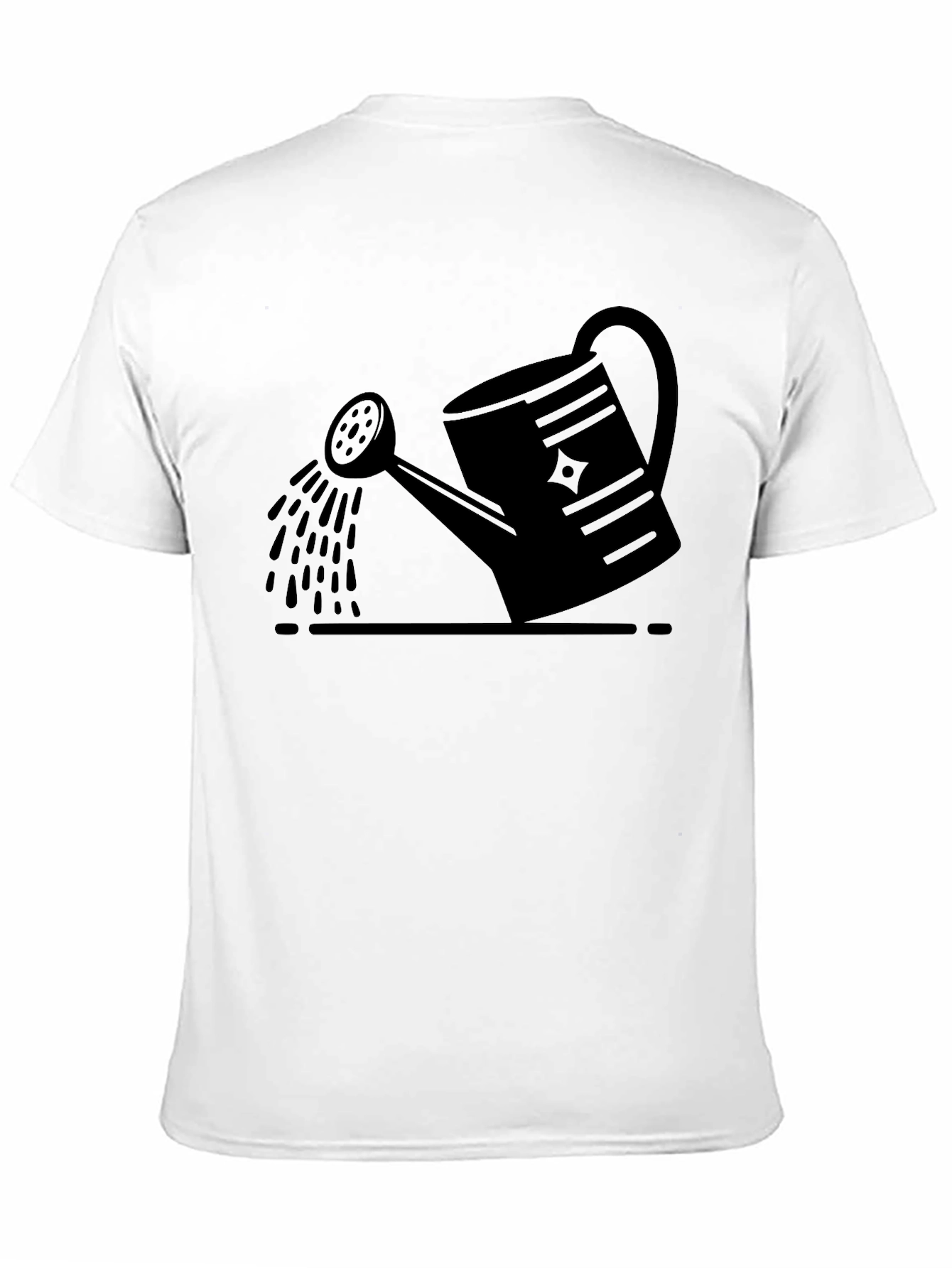 Black Watering Can Graphic Tee - Black Cotton Casual T-Shirt view 11