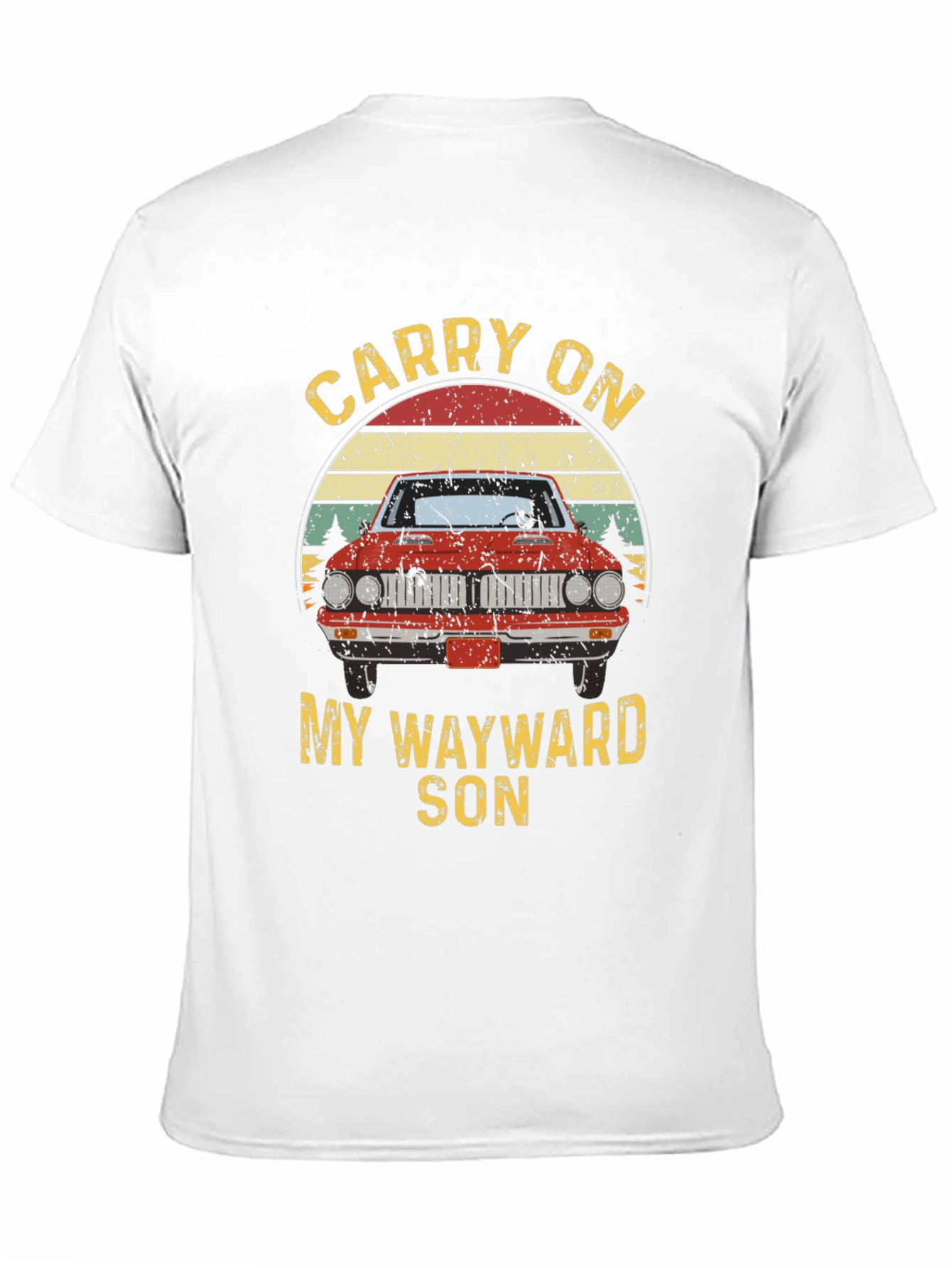 Black Carry On Wayward Son Graphic T-Shirt - Classic Car Design view 11