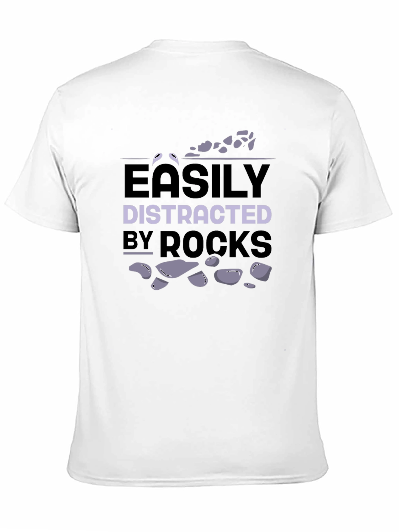Black Easily Distracted By Rocks T-Shirt - Black Cotton view 11