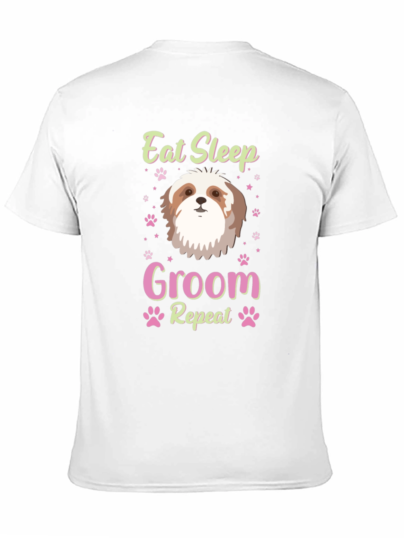Black Eat Sleep Groom Shih Tzu Dog Lover T-Shirt view 11