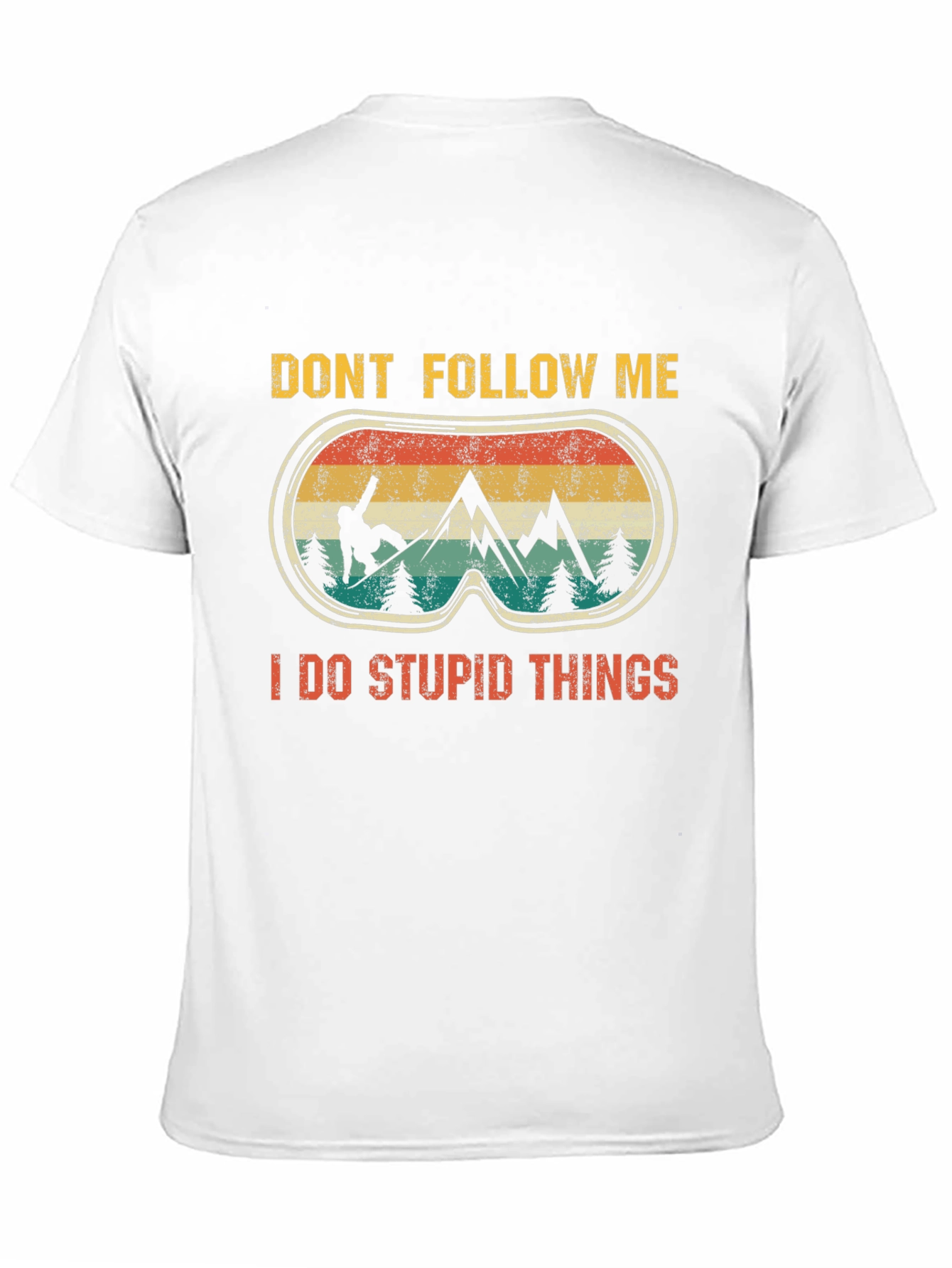 Black Don't Follow Me T-Shirt Funny Snowboarding Graphic Tee view 11